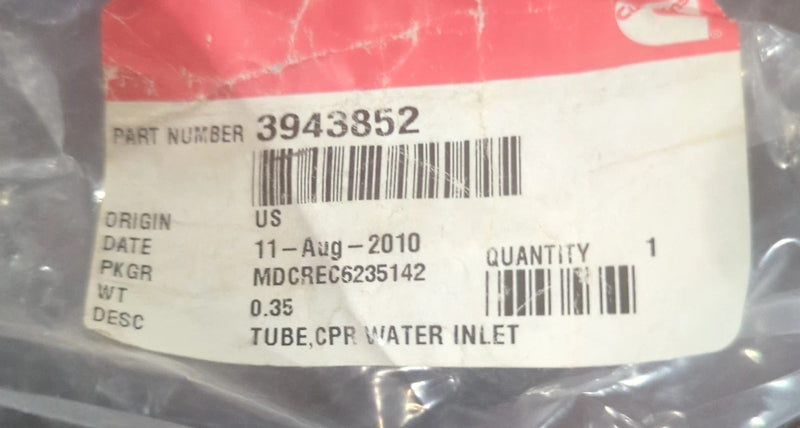 3943852 Genuine Cummins Compressor Water Inlet Tube