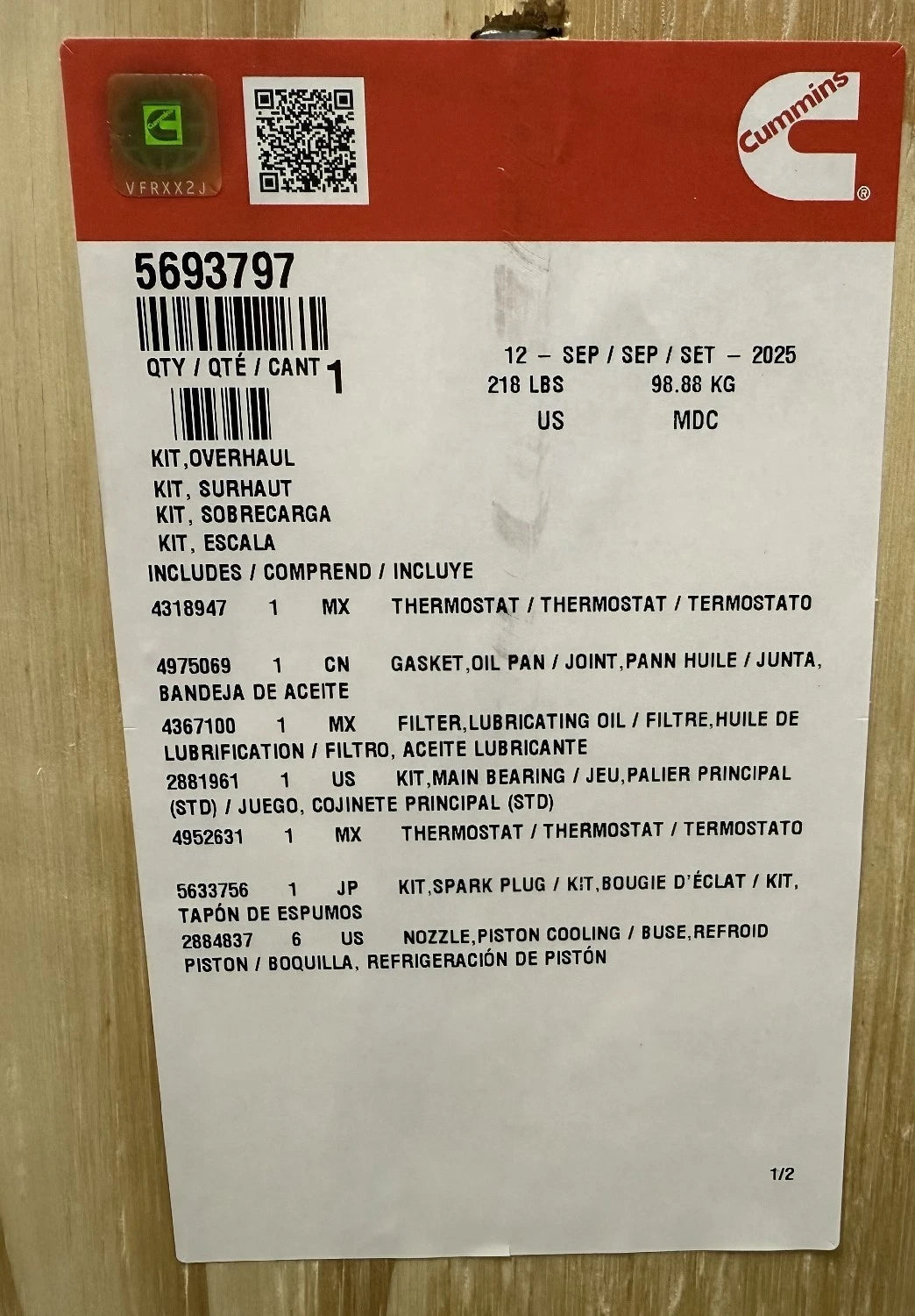 5633575 Genuine Cummins Overhaul Kit