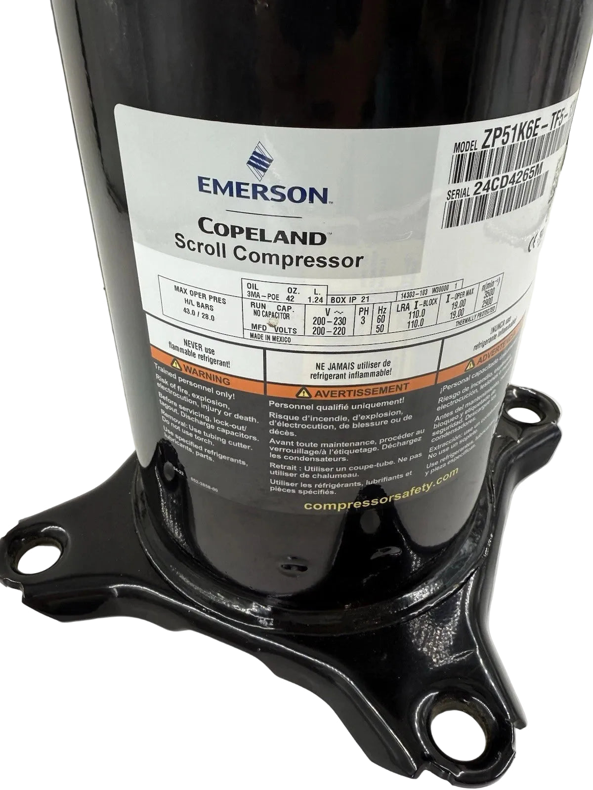 ZP51K6ETF5130 Genuine Copeland Scroll Compressor