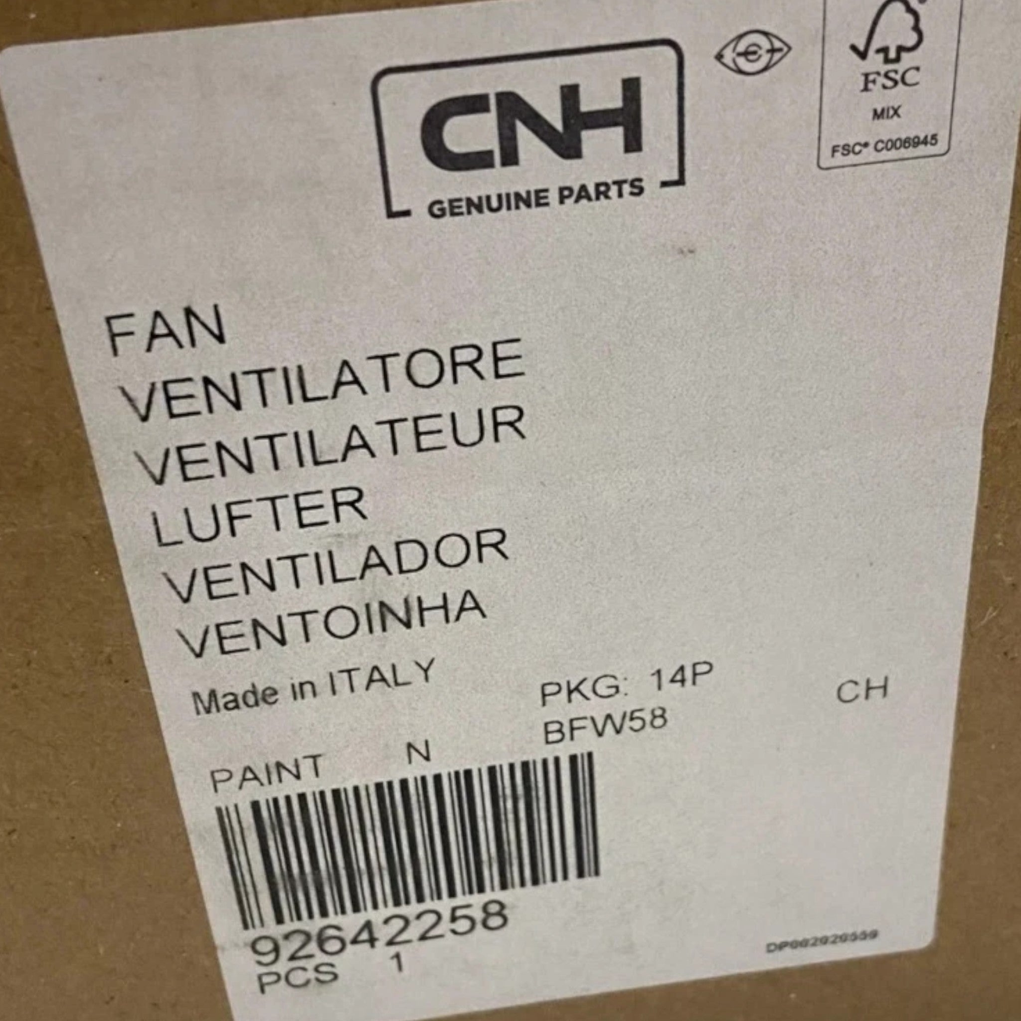 92642258 Genuine New Holland Cooling Fan