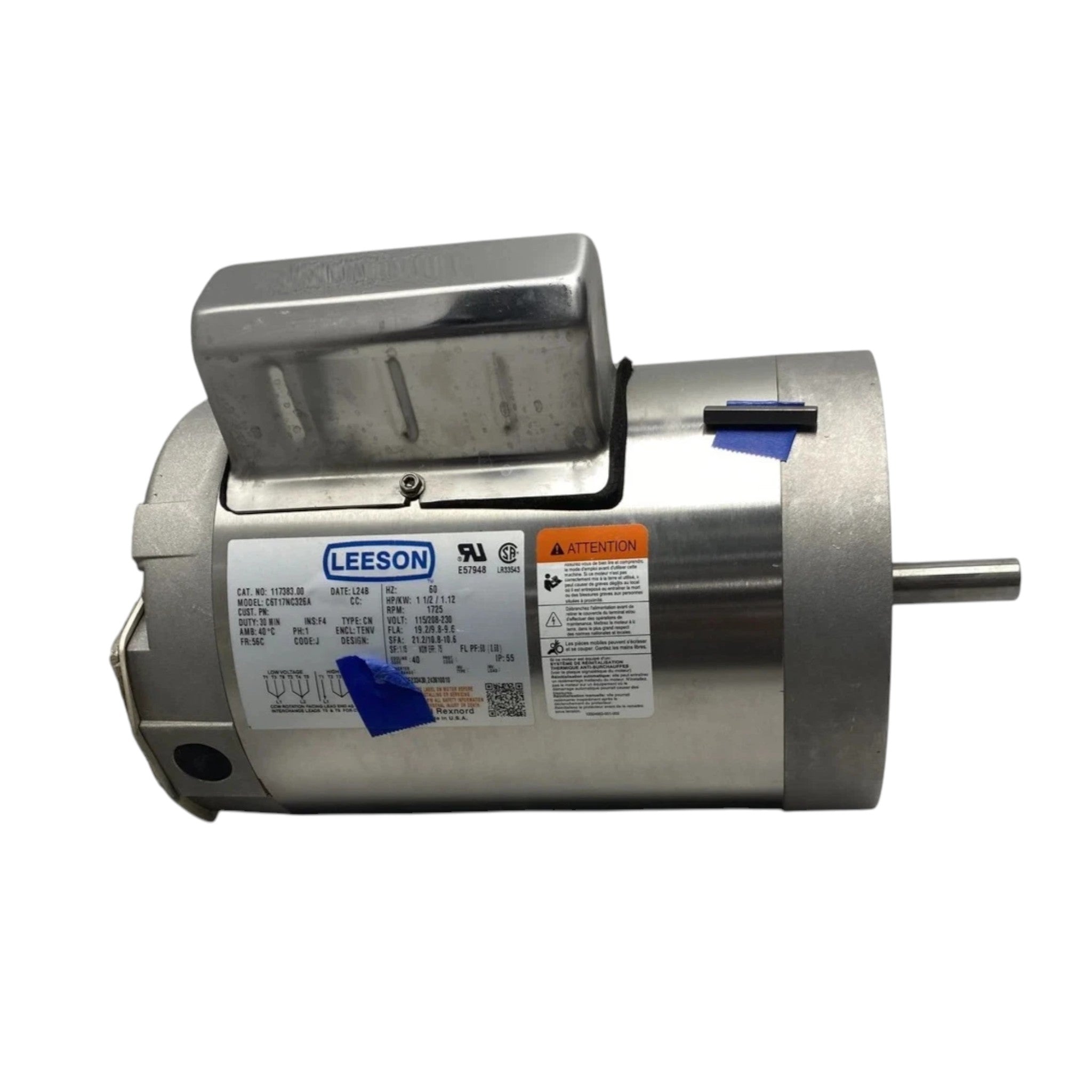117383.00 Genuine Leeson General Purpose Motor 115/208-230V