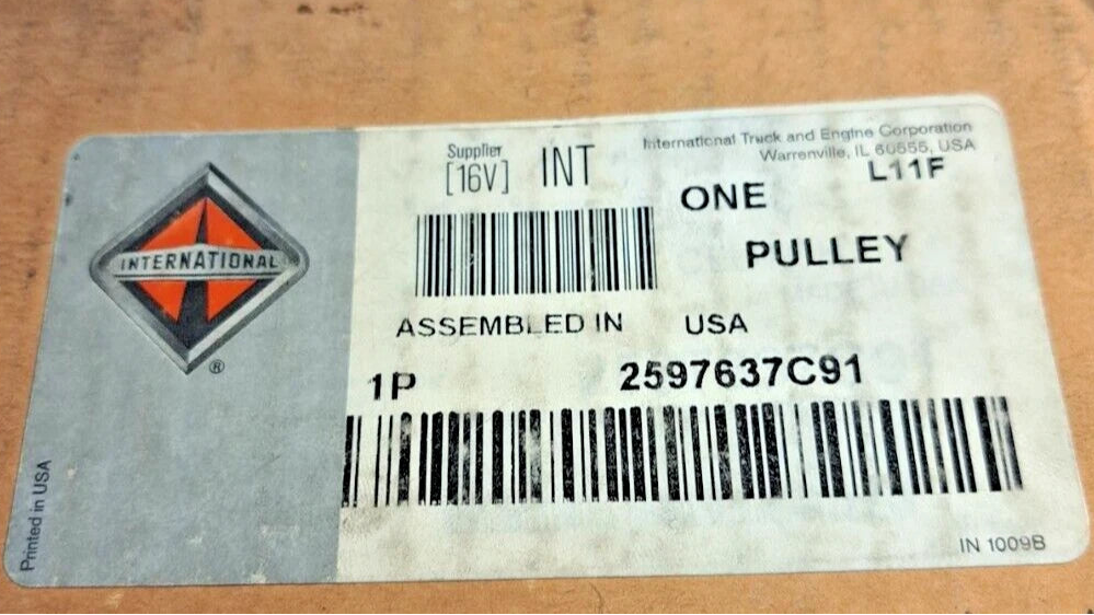 2597637C91 Genuine International AC Compressor Clutch Pulley Groove Q-6, 12V
