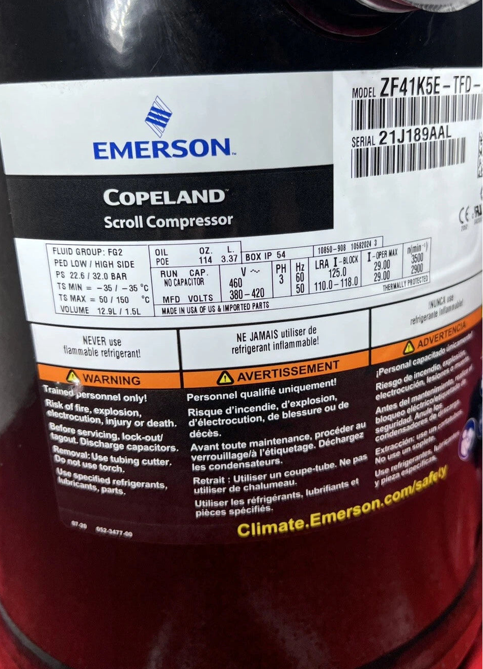 ZF41K5ETFD260 Genuine Copeland Scroll Compressor