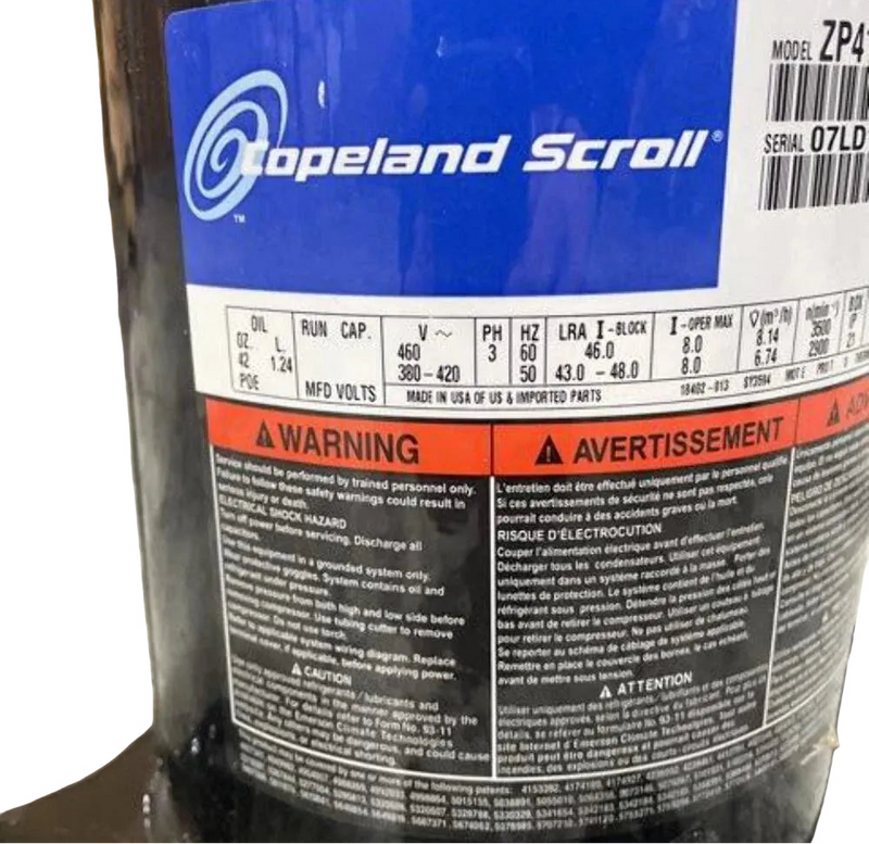 ZP41K3ETFD930 Genuine Copeland Scroll Compressor