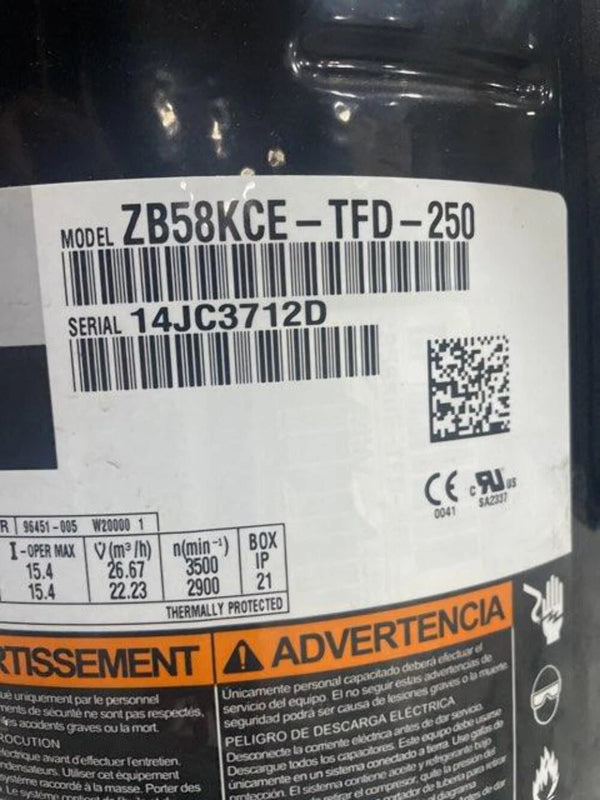 ZB58KCETFD250 Genuine Copeland Scroll Compressor