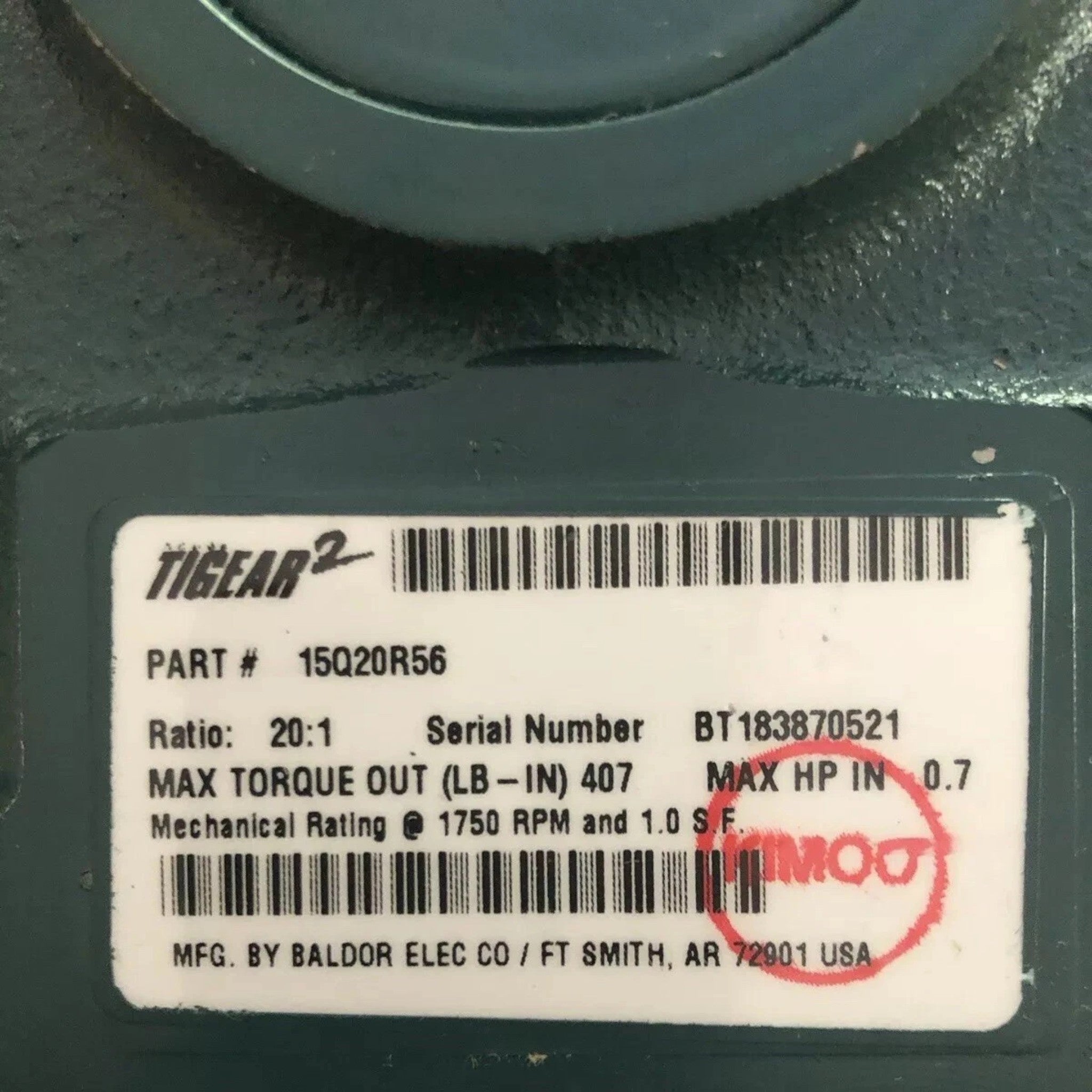 15Q20R56 Genuine Dodge Right Angle Worm Gear Speed Reducer