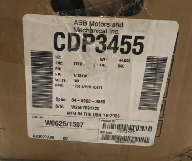 CDP3455 Genuine Baldor Electric Motor 180V