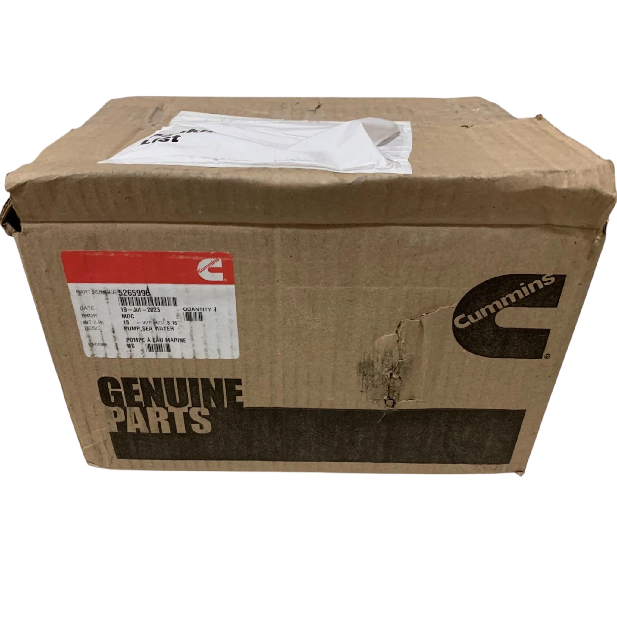5265996 Genuine Cummins Sea Water Pump
