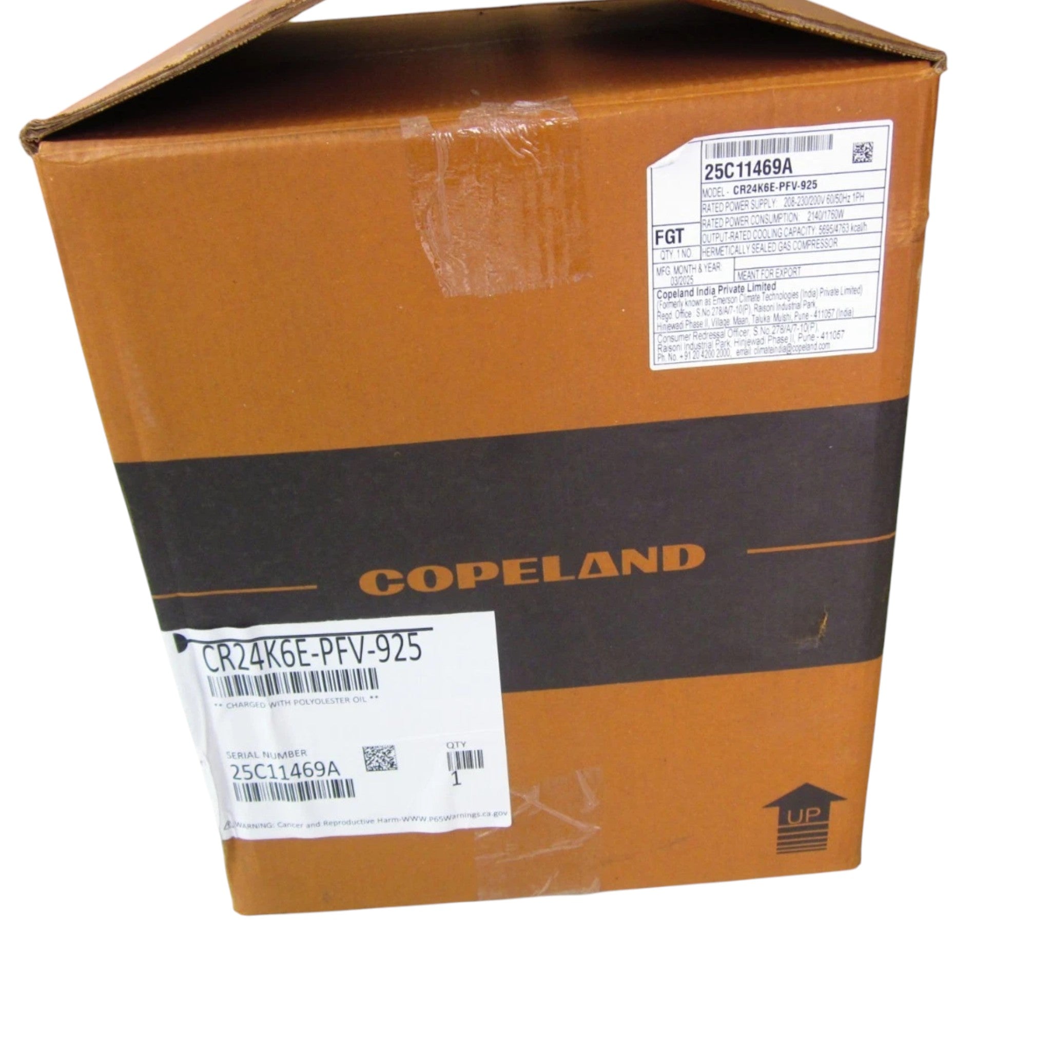 CR24K6EPFV925 Genuine Copeland Scroll Compressor