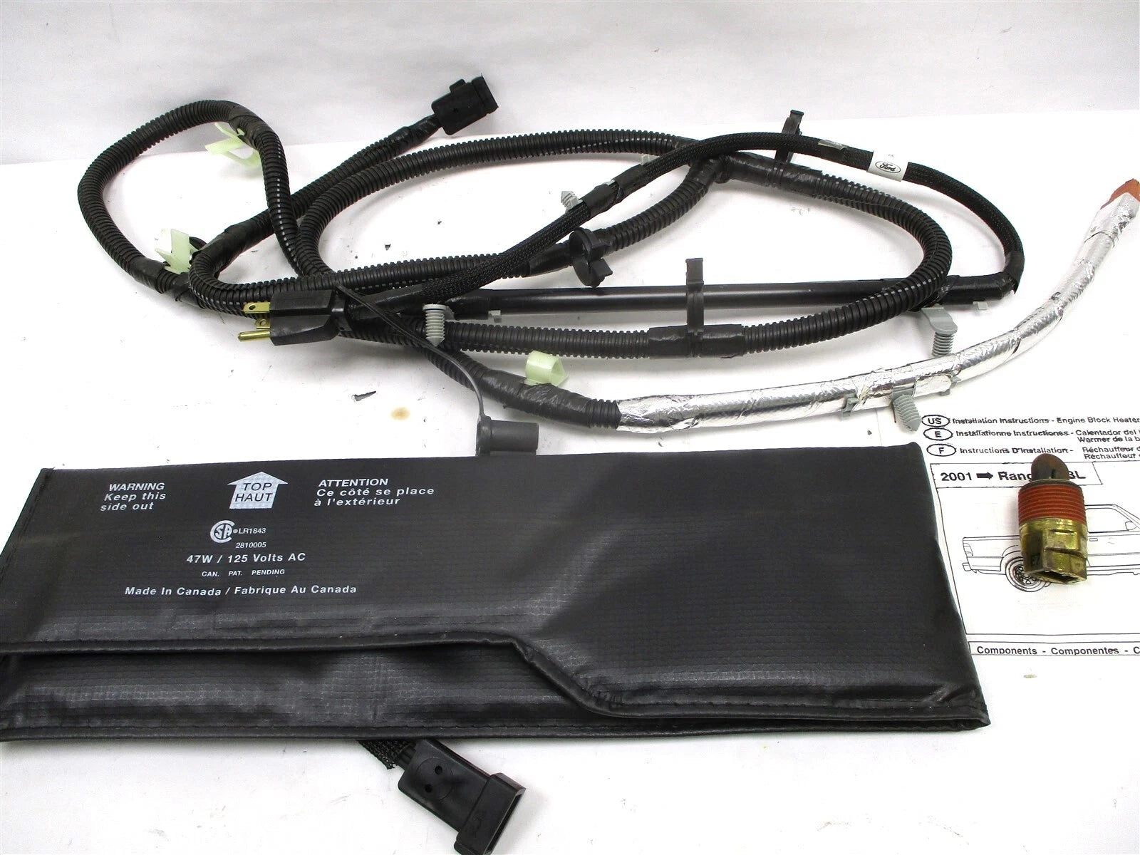 New OEM Ford Ranger Engine Block Heater Kit for Mazda 2.3L Diesel