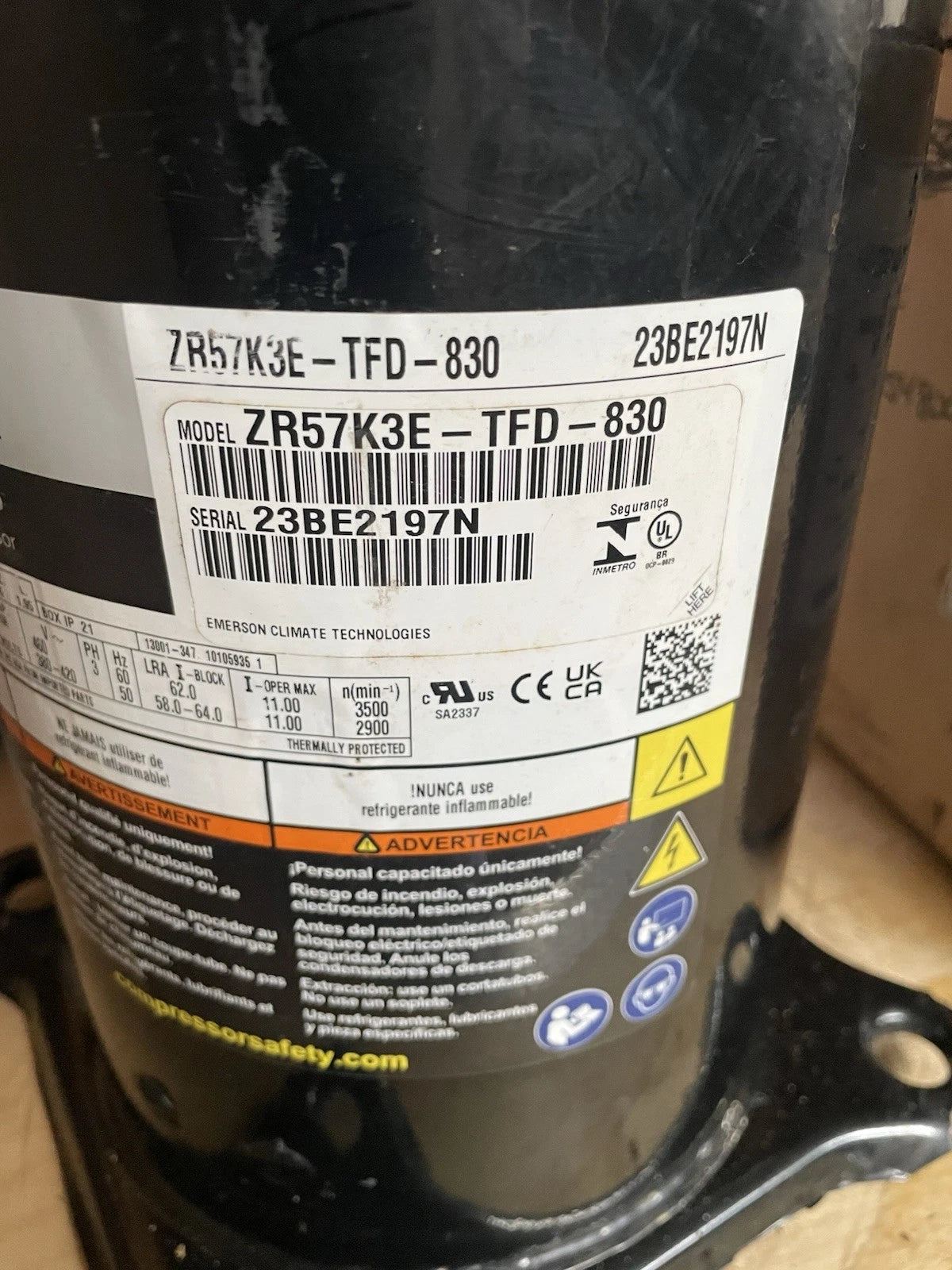 ZR57K3ETFD830 Genuine Copeland Scroll Compresor