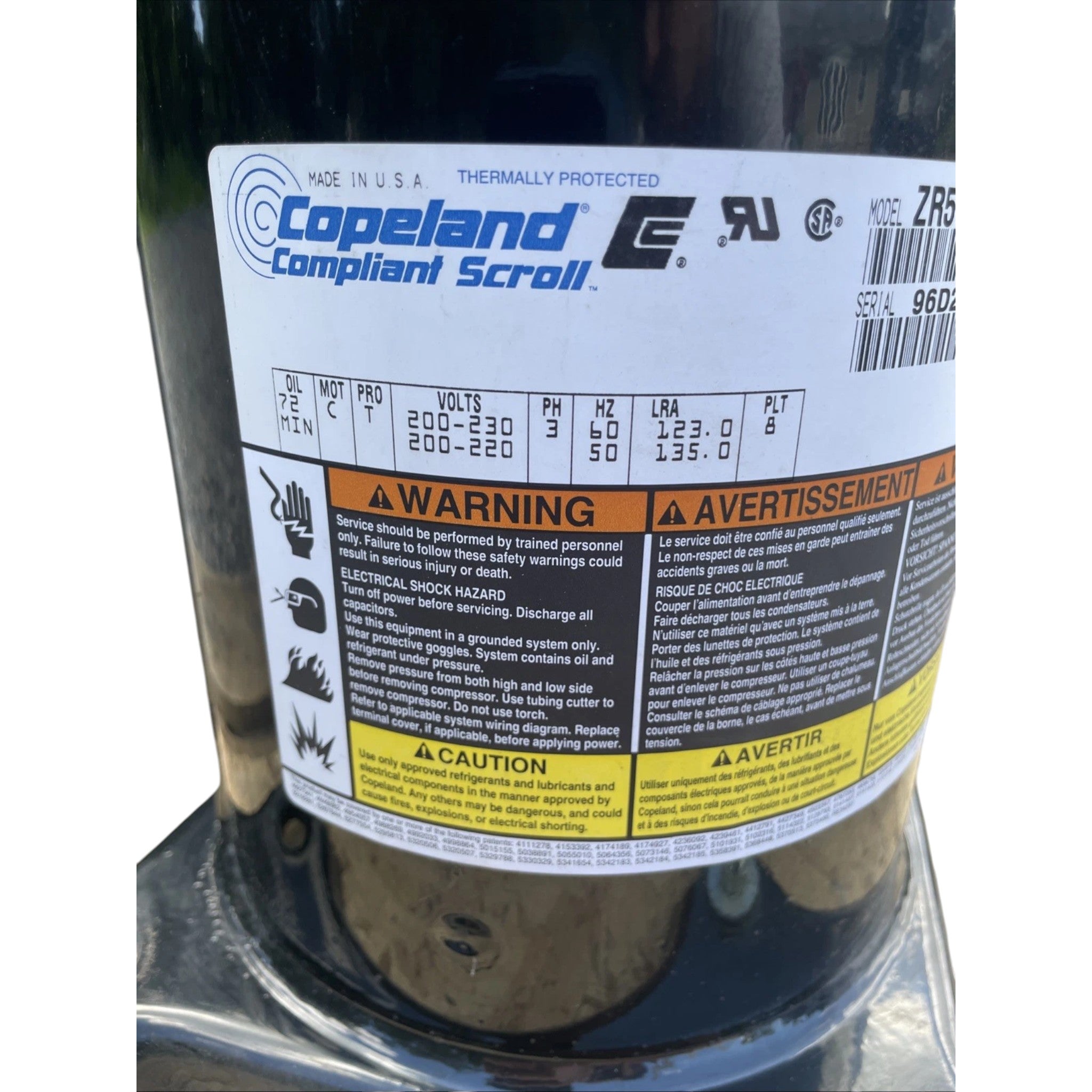 ZR57K3TF57M1 Genuine Copeland Scroll Compresor