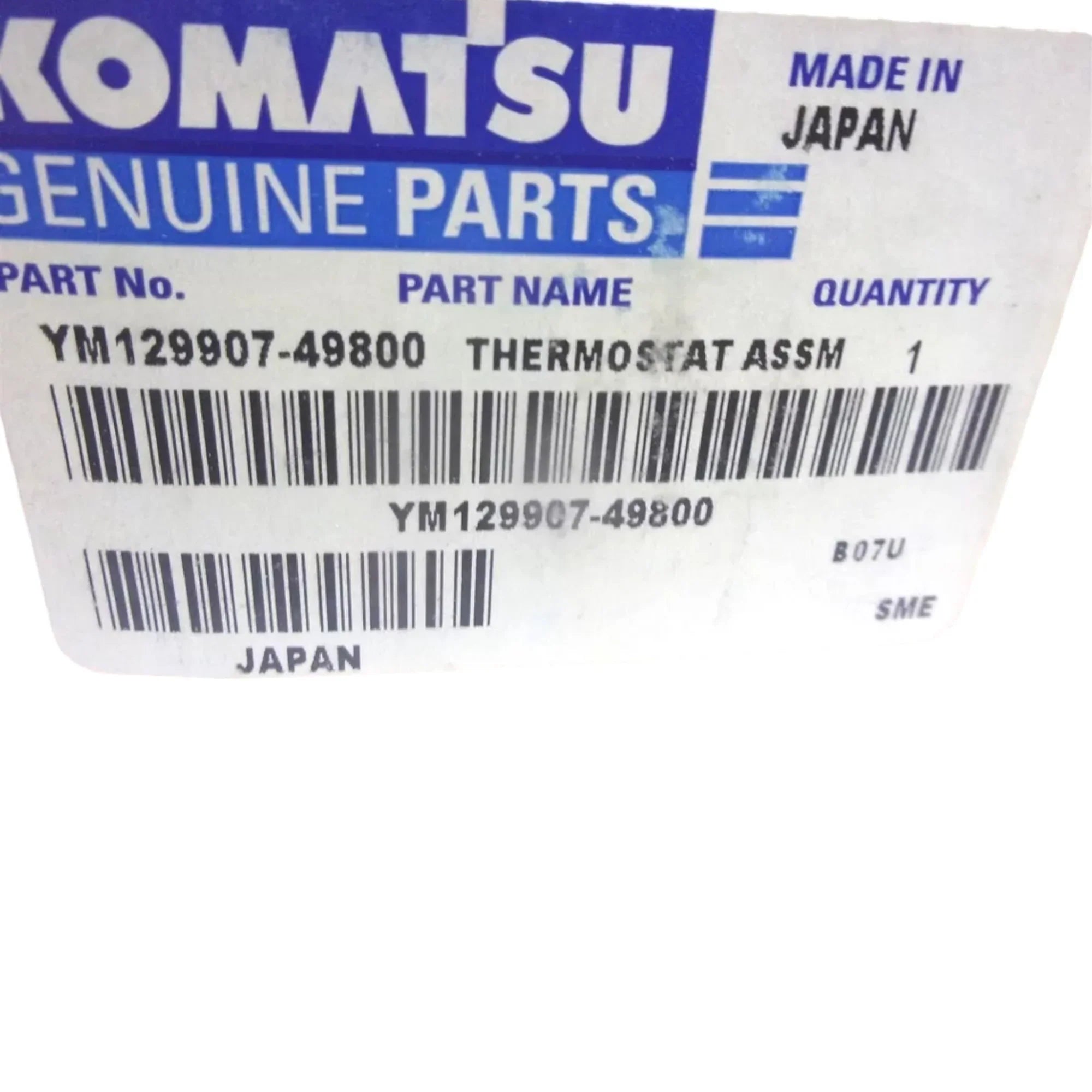 129907-49800 Genuine Komatsu Thermostat ASM
