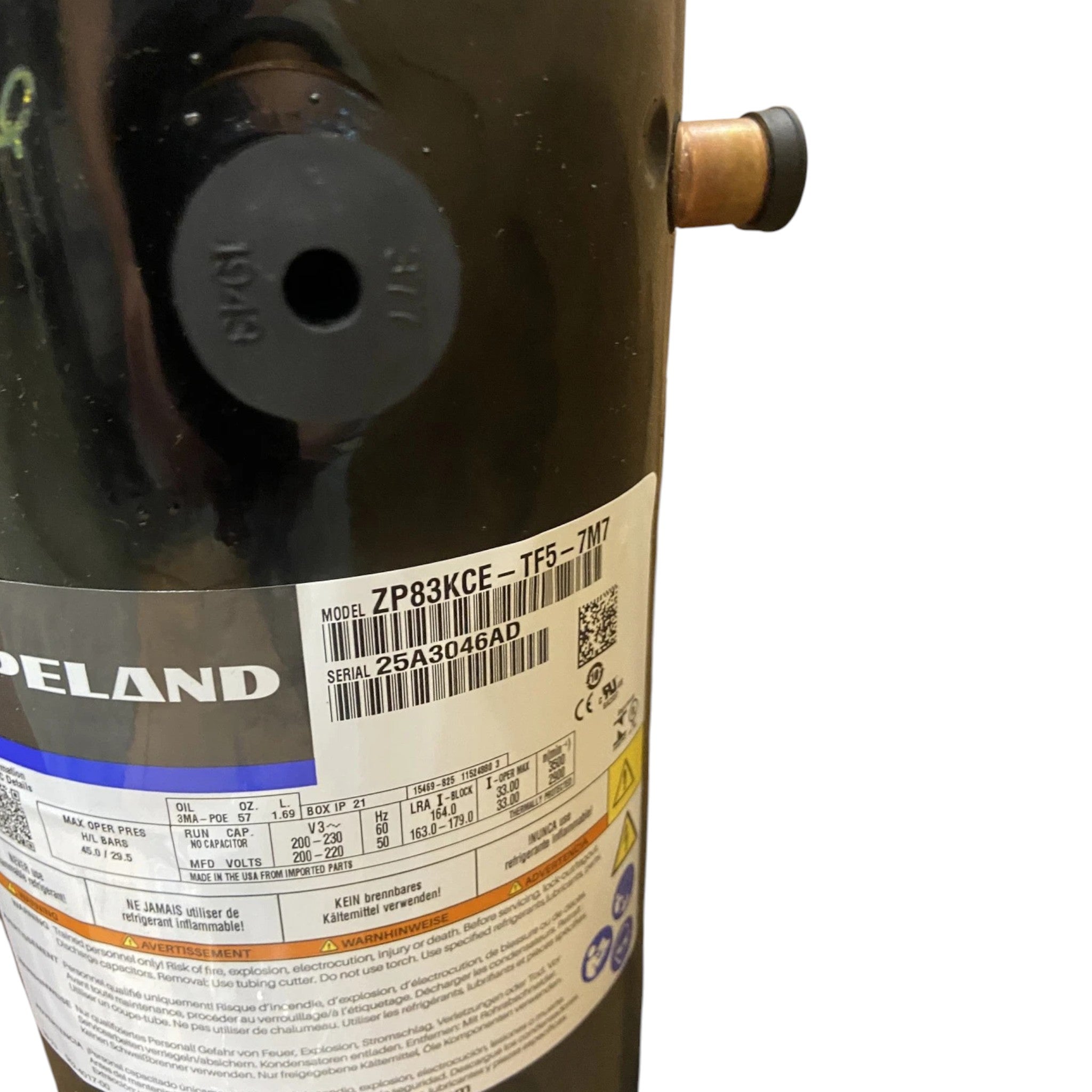 ZP83KCETF57M7 Genuine Copeland Scroll Compressor