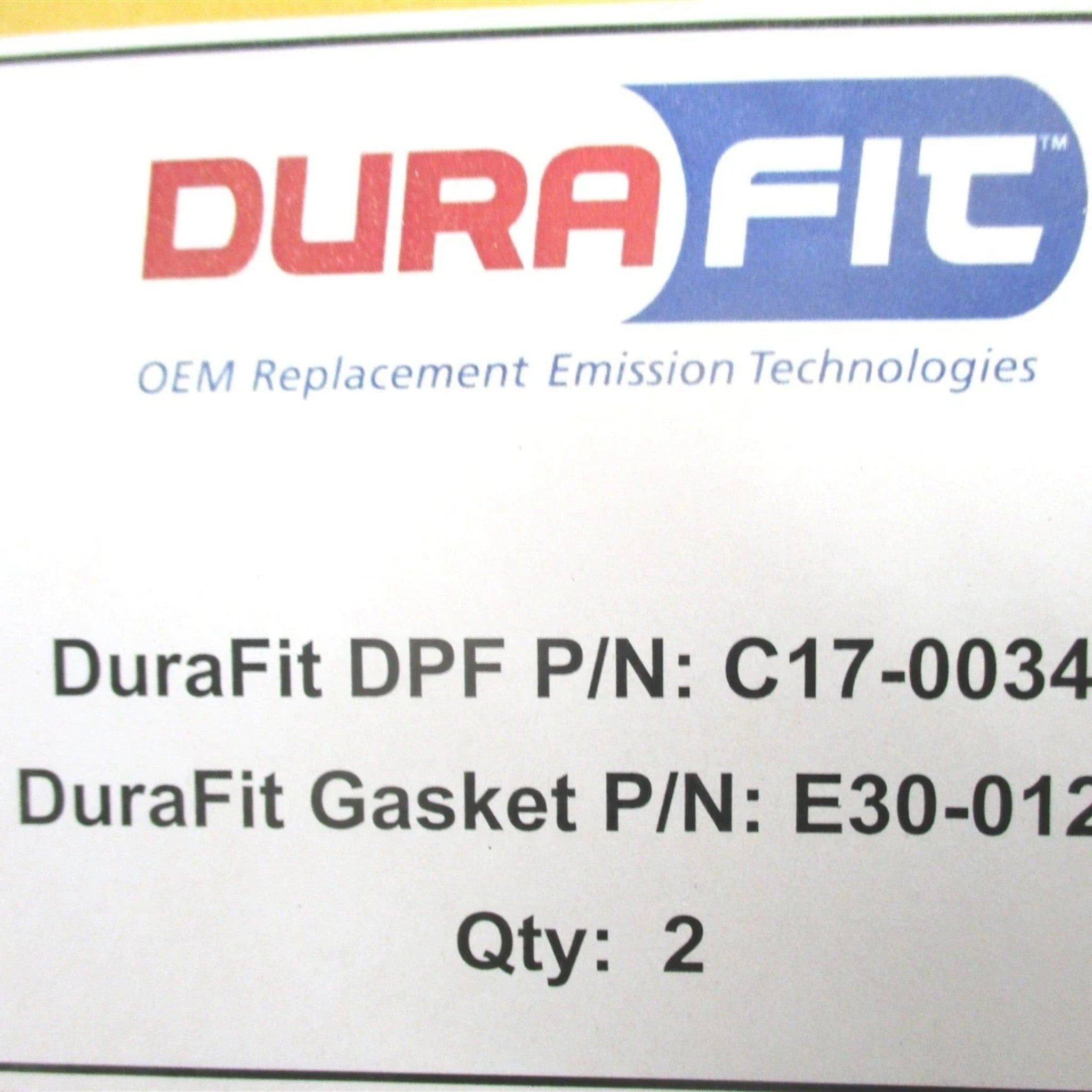 C17-0034 Genuine Durafit DPF Diesel Particulate Filter