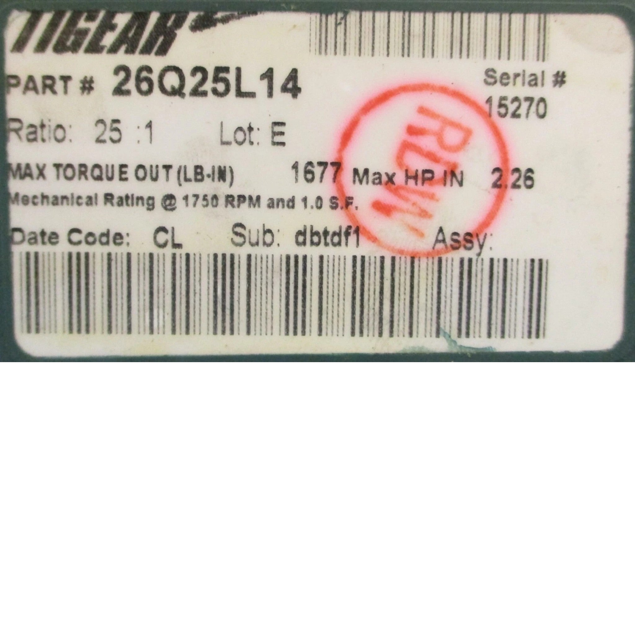 26Q25L14 Genuine Dodge Reducer