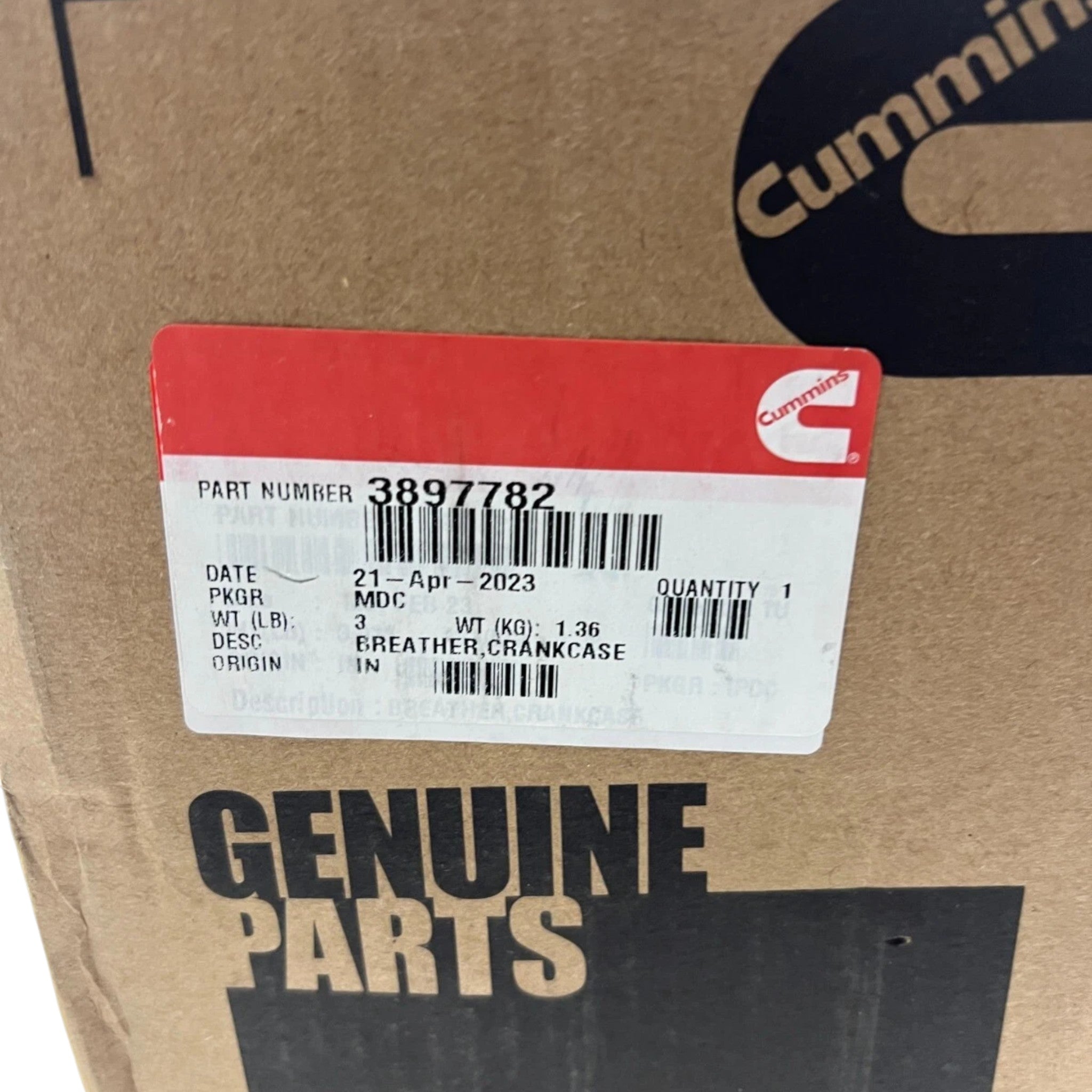 3897782 Genuine Cummins Crankcase Breather
