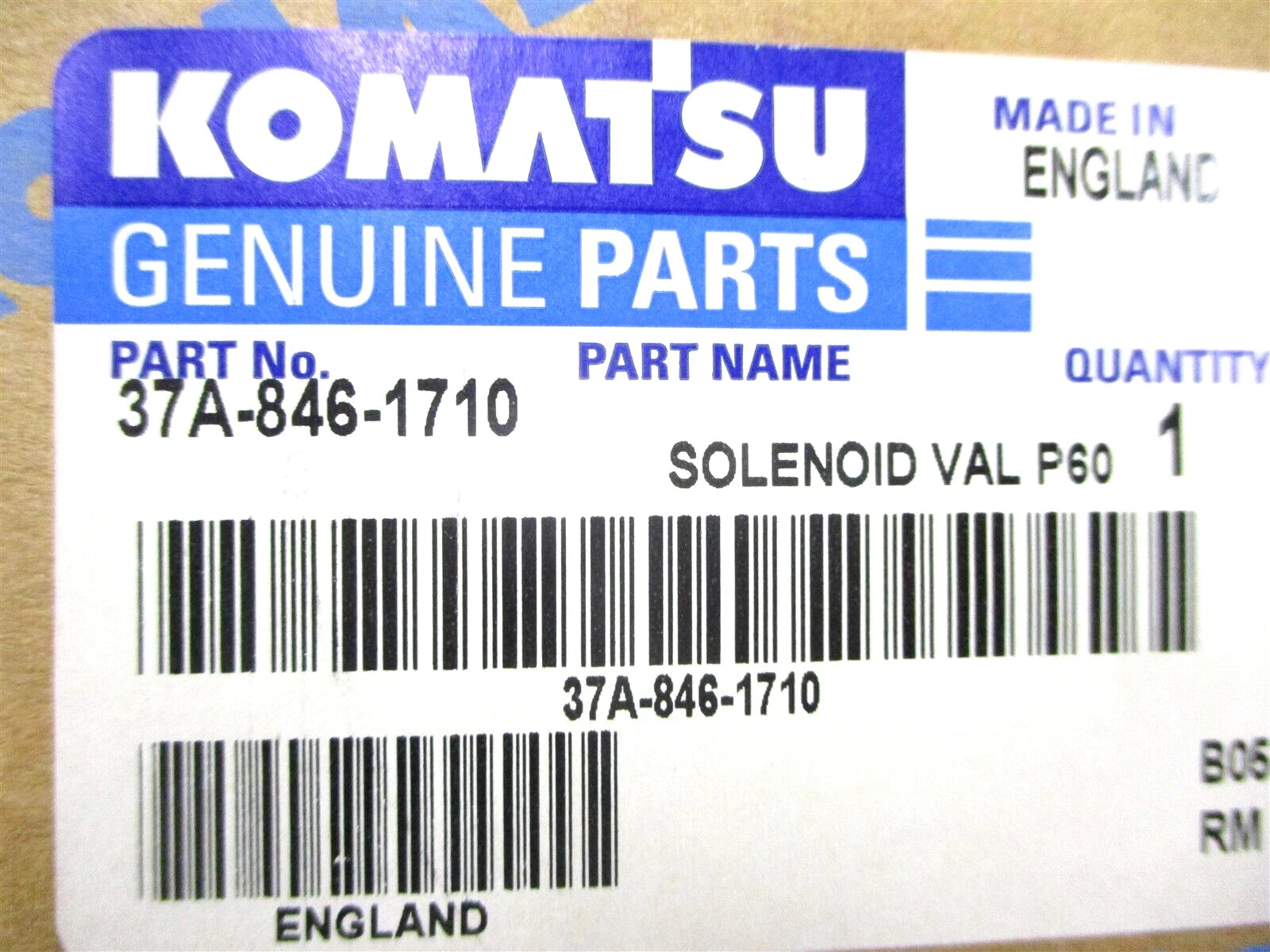 37A-846-1710 Genuine Komatsu Solenoid Valve