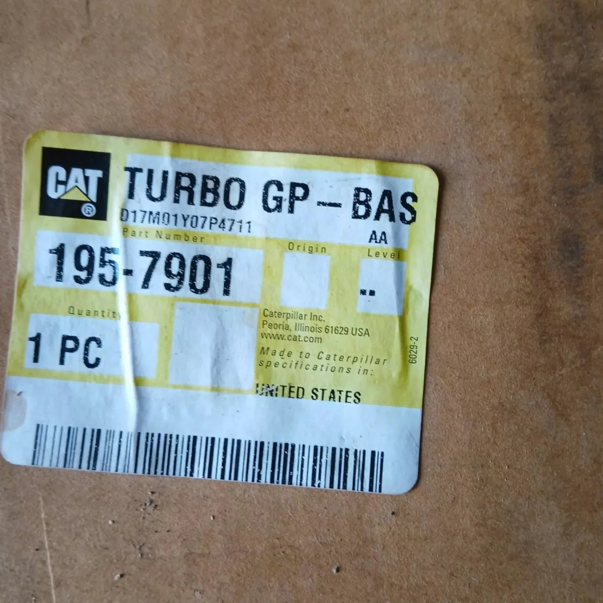 195-7901 Genuine Caterpillar Turbocharger