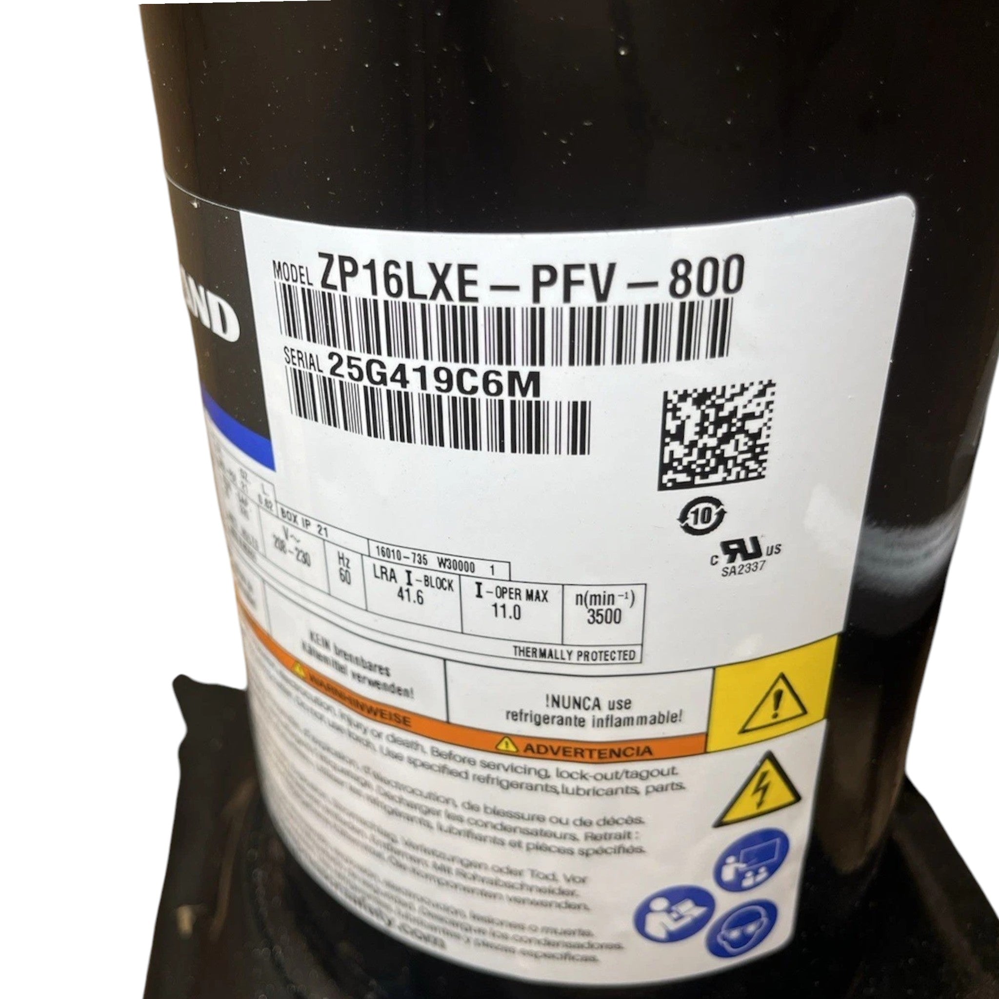 ZP16LXEPFV800 Genuine Copeland Scroll Compressor