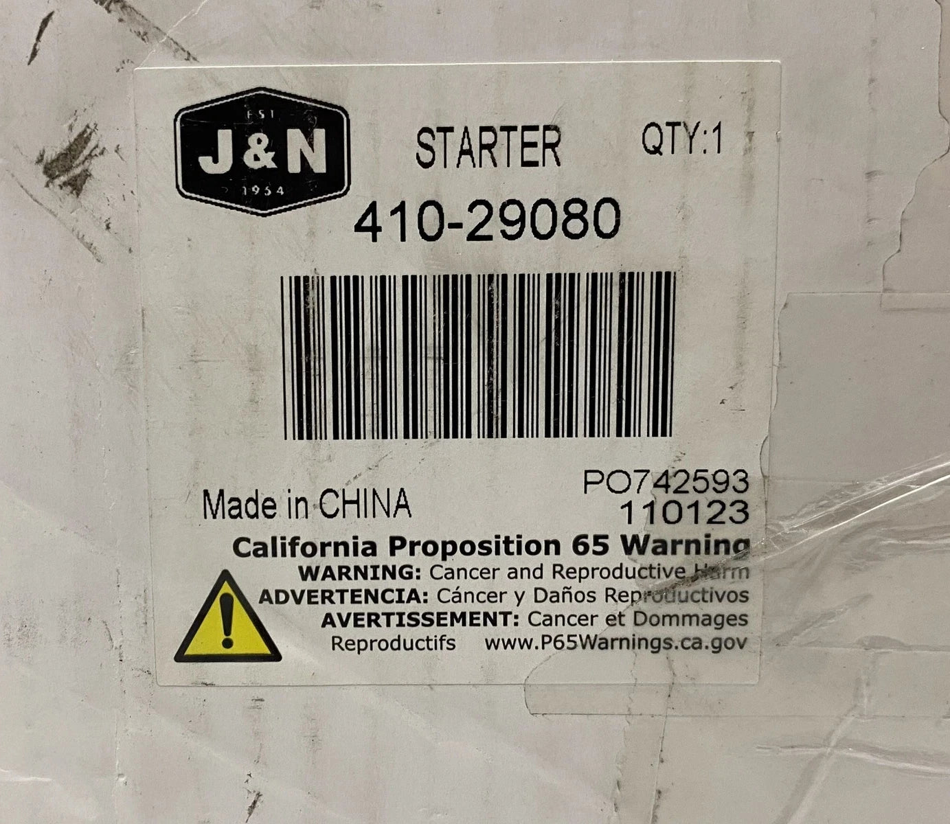 410-29080 J&N Starter Motor 12V