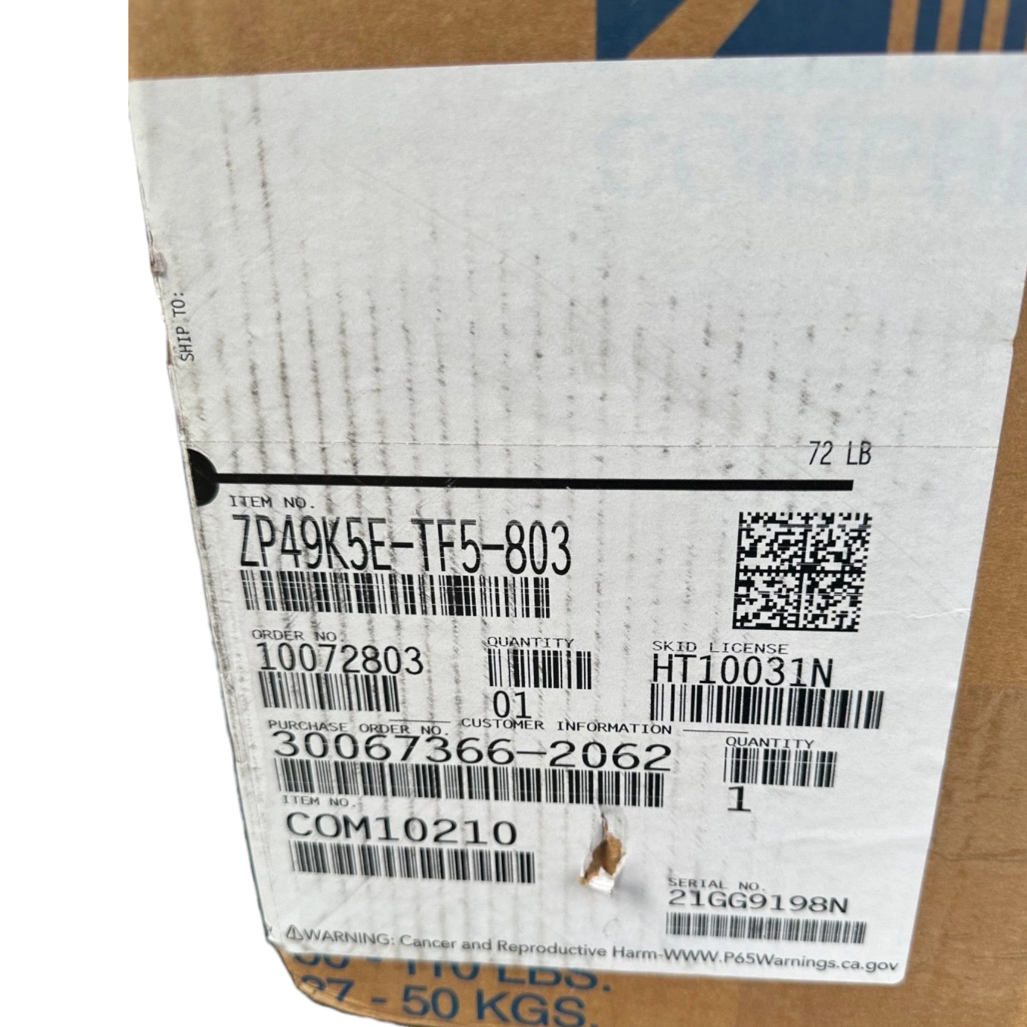 ZPS49K5E-TF5-803 Genuine Alliance Scroll Compressor