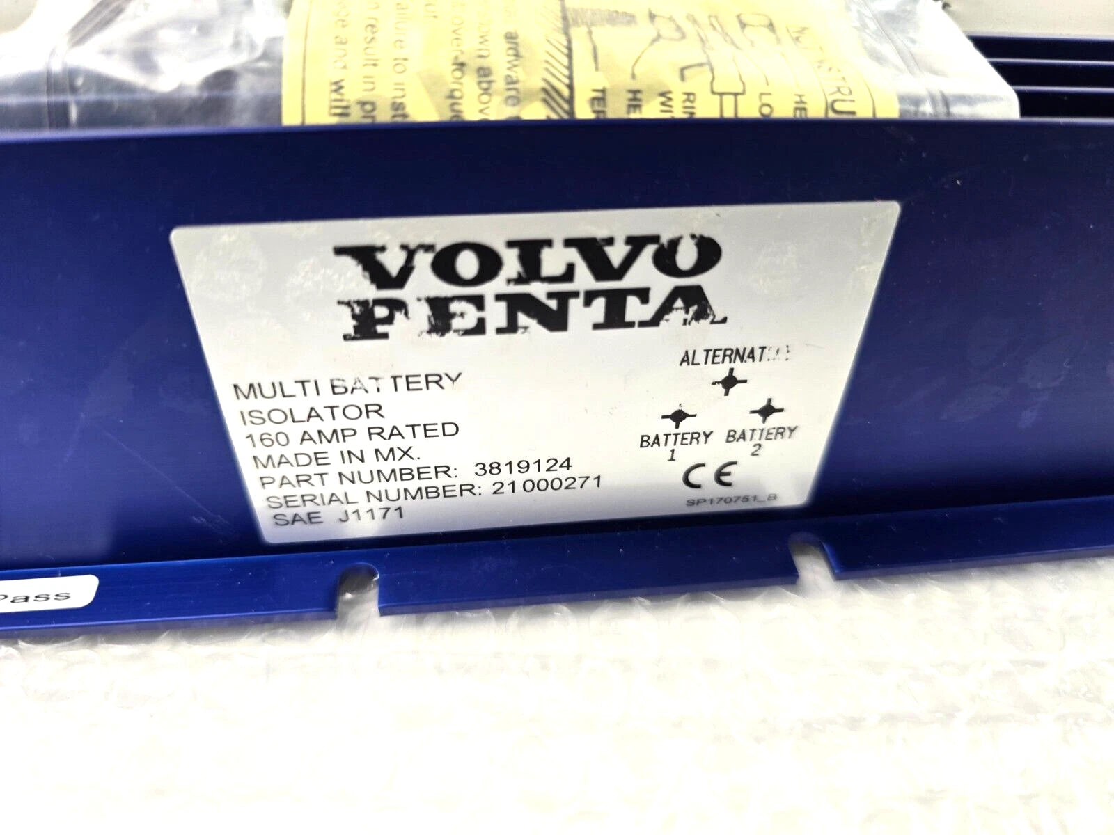3840597 Volvo Penta Charging Distributor 12V