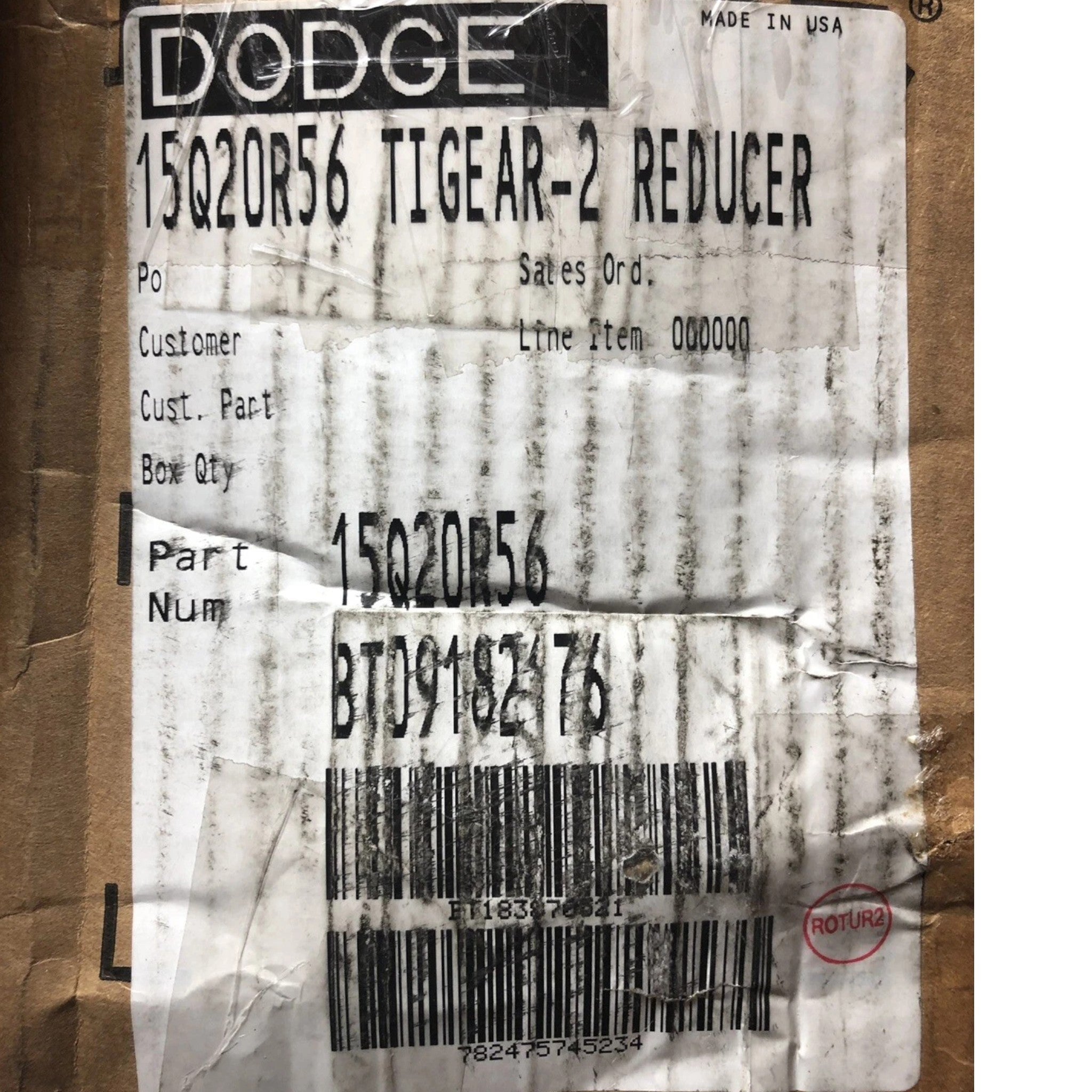 15Q20R56 Genuine Dodge Right Angle Worm Gear Speed Reducer