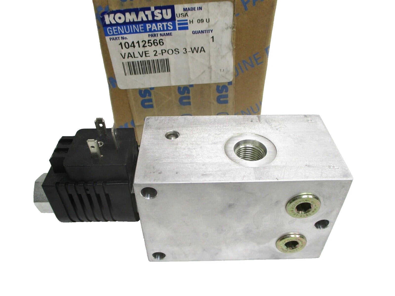 Genuine OEM Komatsu 2-POSITION 3-WAY Solenoid Hydraulic Valve 12 VDC