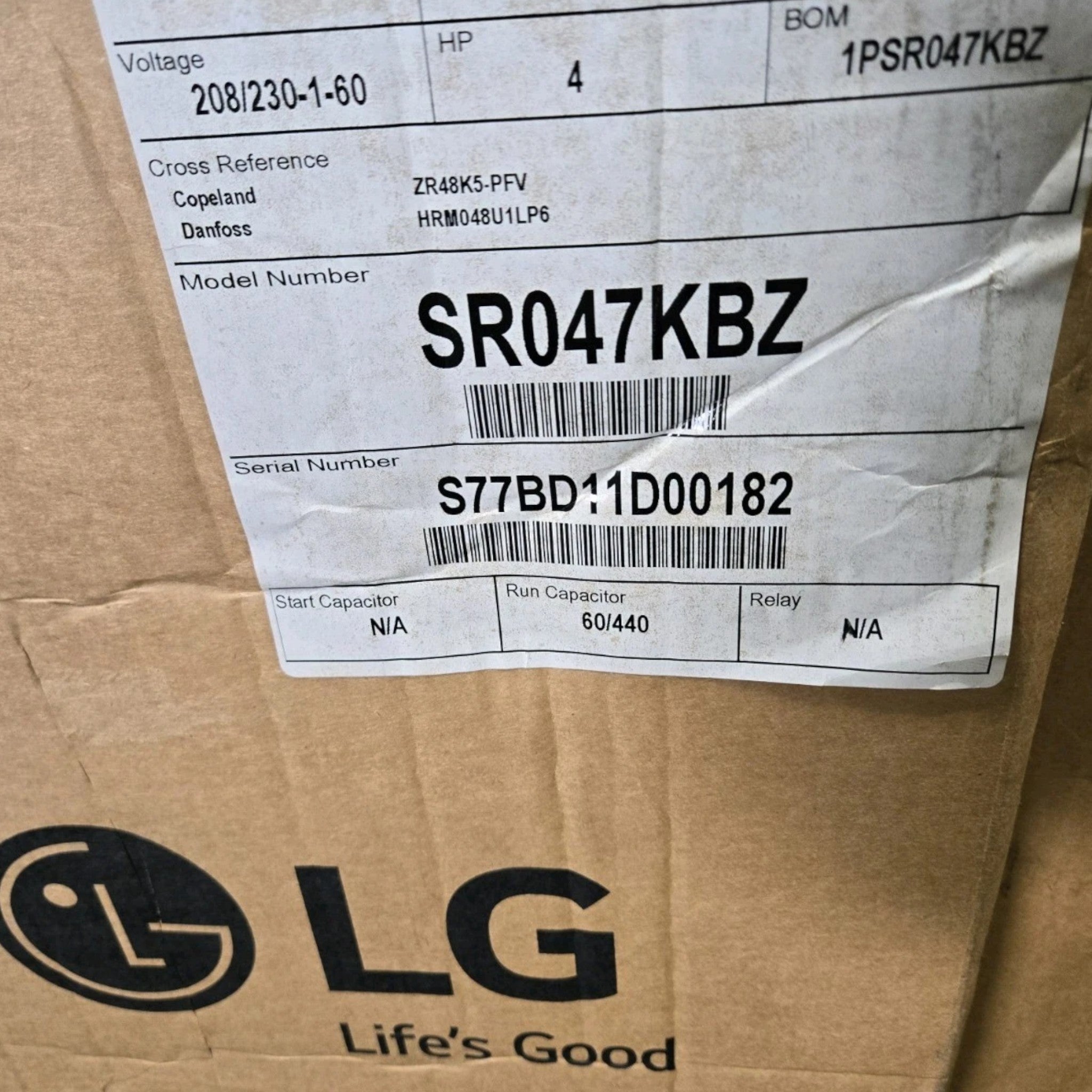 SR047KBZ Genuine LG Scroll Compressor