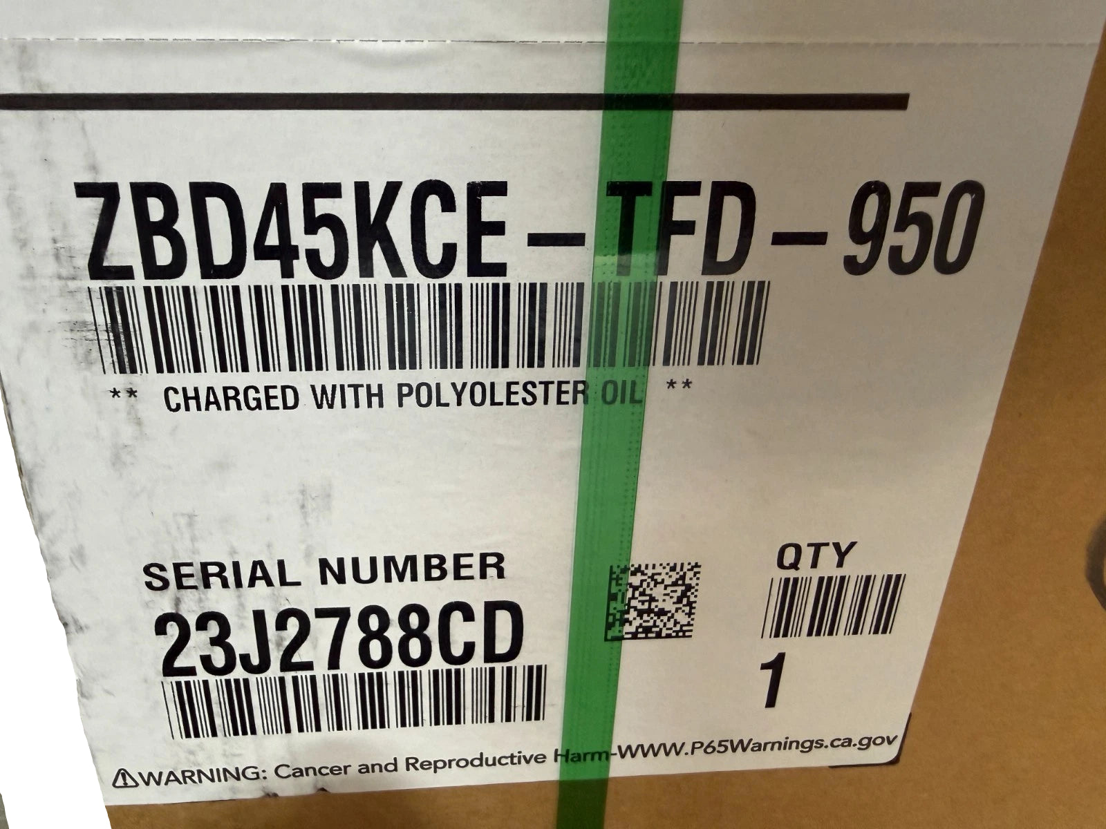 ZBD45KCE-TFD-950  Genuine Copeland Scroll Compressor