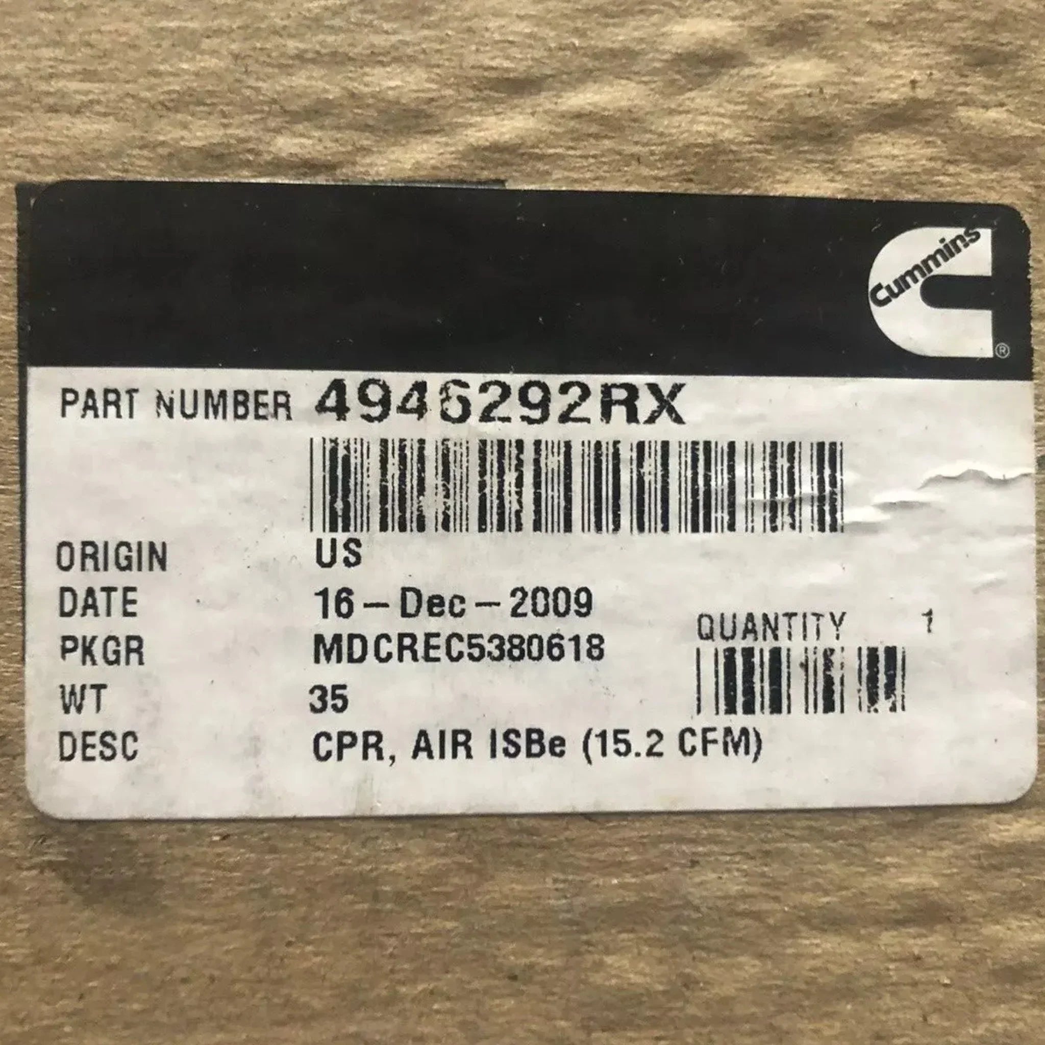5287076RX Genuine Cummins Air Compressor