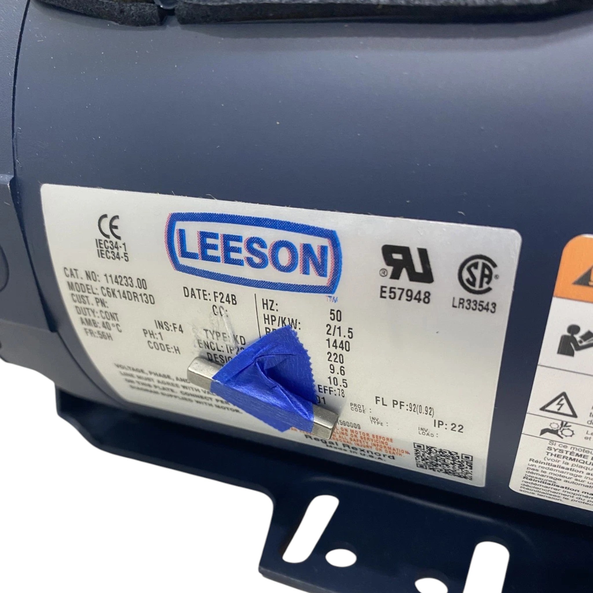 114233.00 Genuine Leeson Electrical Motor