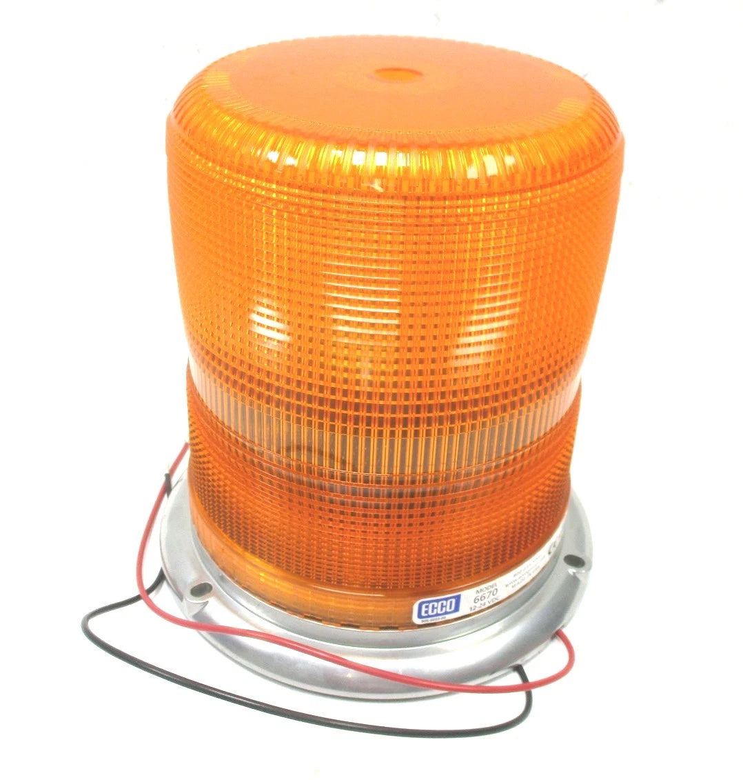 New ECCO Amber Strobe Light Beacon 12-24VDC 1" Pipe or 3 Bolt Mount