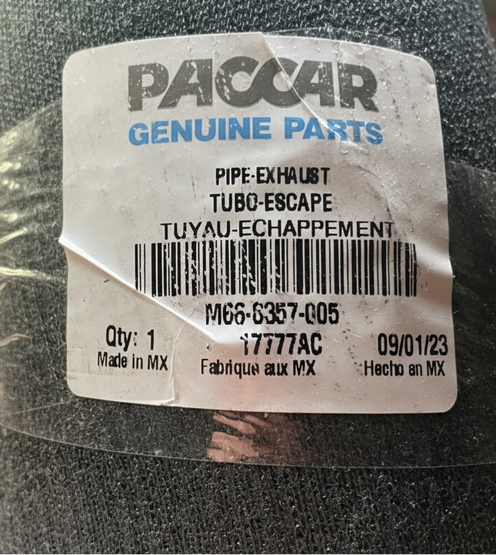 M668357005 Genuine Paccar Exhaust Pipe