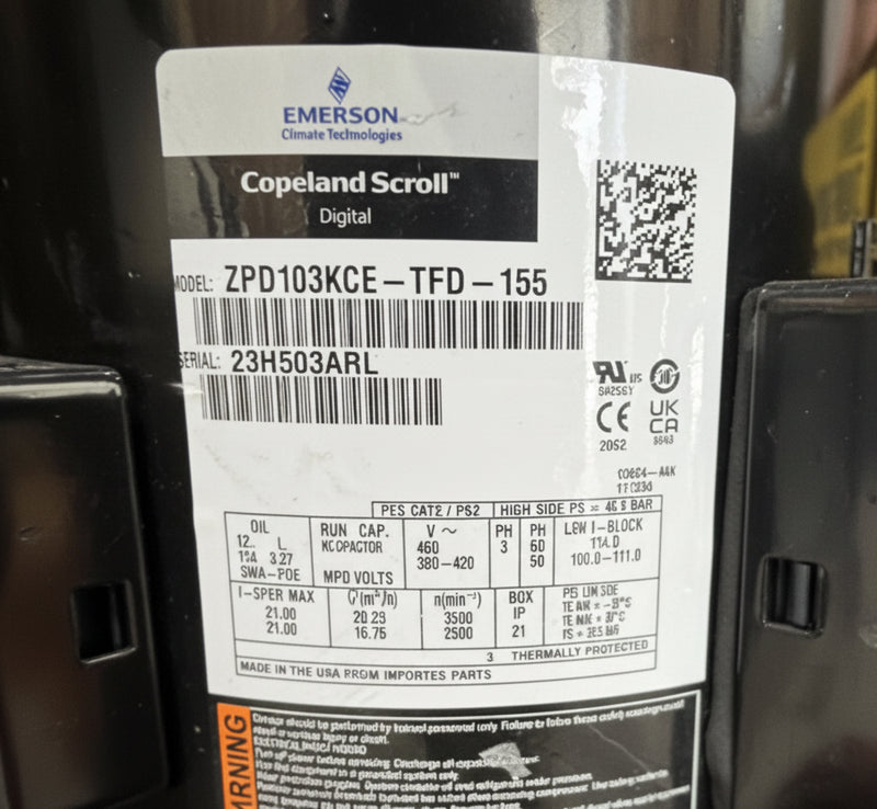 ZPD103KCETFD155 Genuine Copeland Scroll Compressor