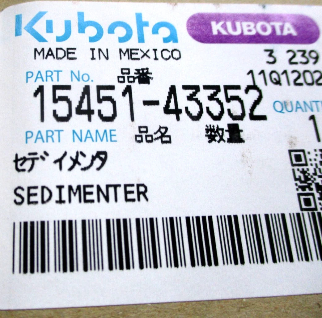 1545143352 Kubota Fuel Sedimenter Assembly