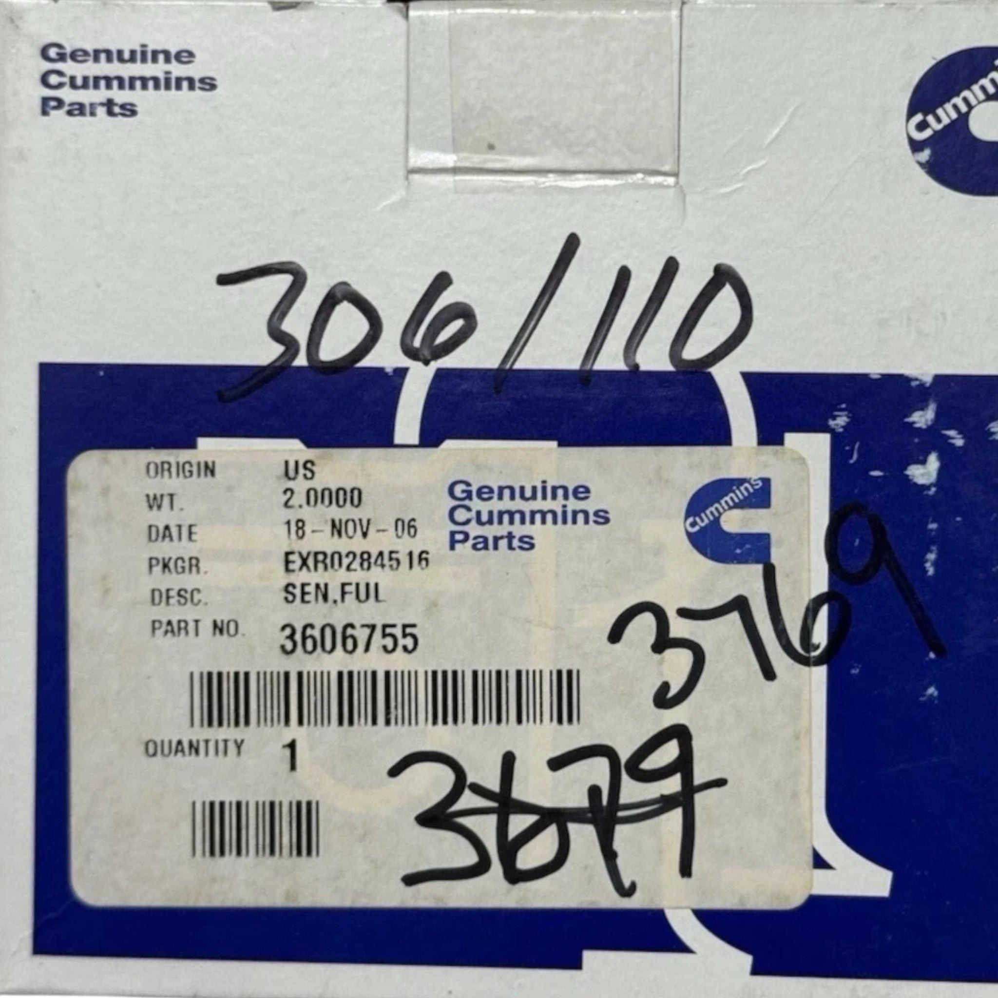 3606755 Genuine Cummins Mass Flow Sensor