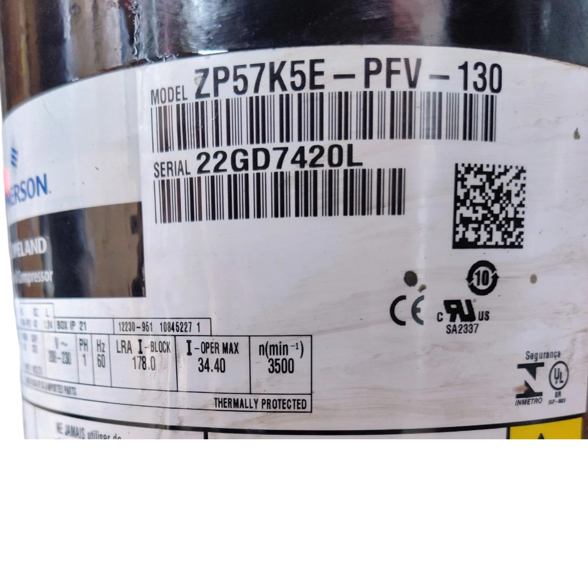 ZP57K5E-PFV-130 Genuine Copeland Scroll Compressor – ADVANCED