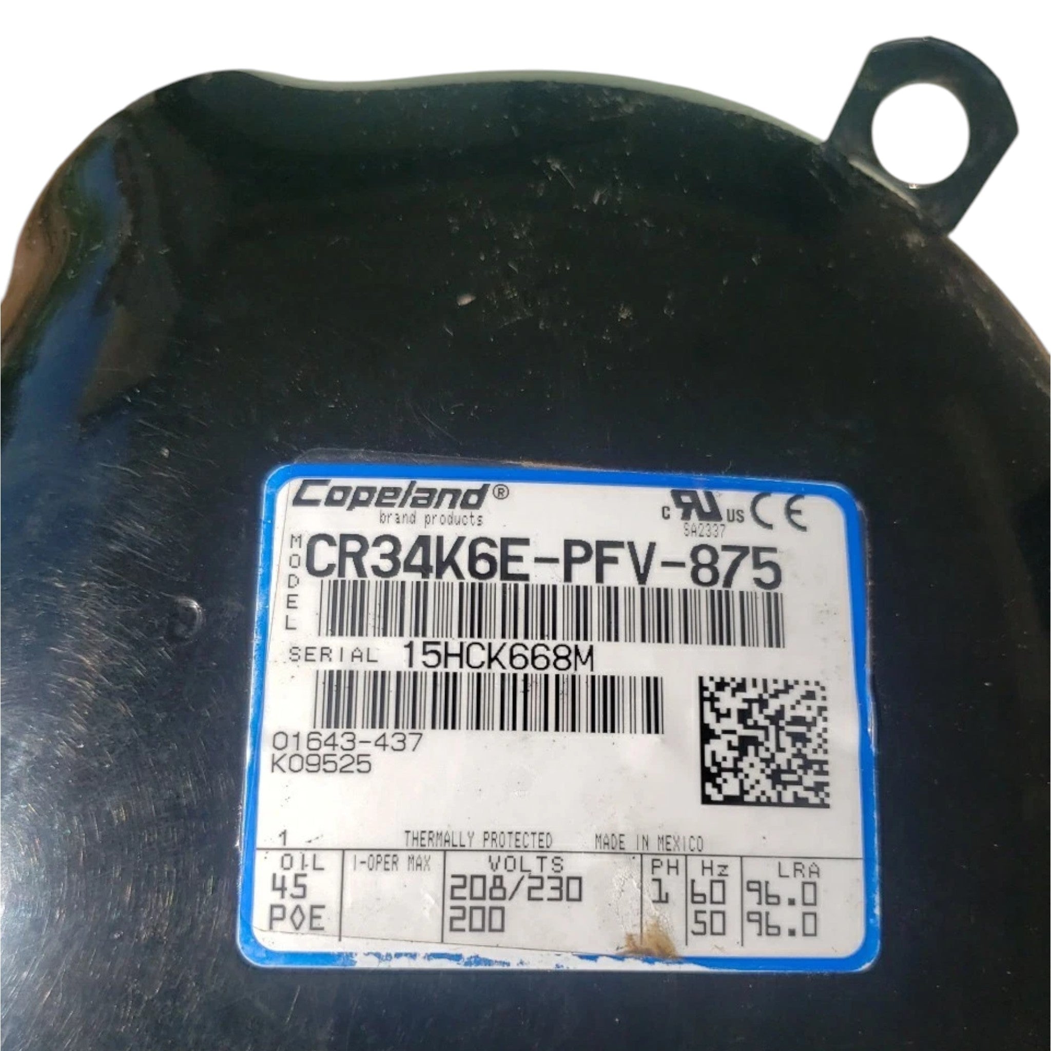 CR34K6E-PFV-875 Copeland Genuine Hermetic Compressor