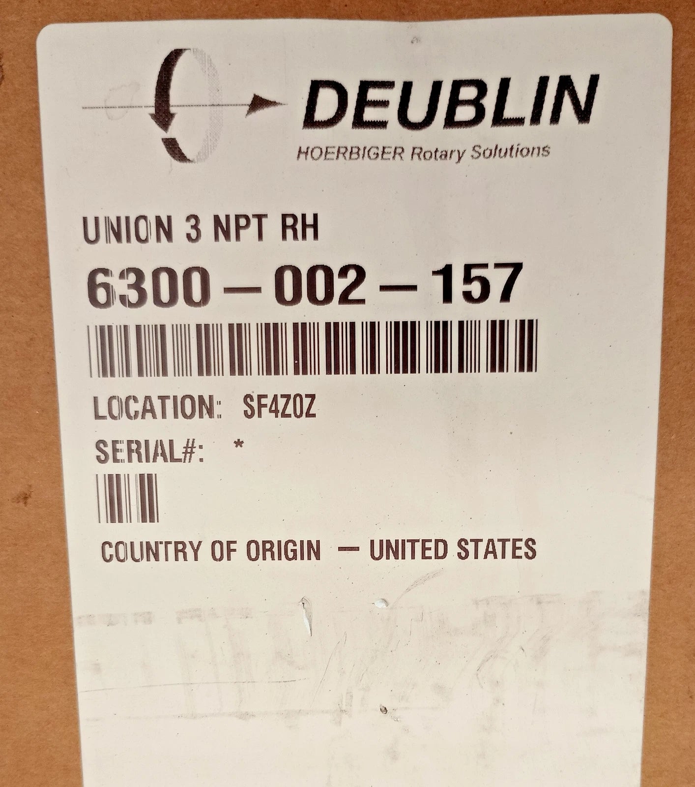 6300-002-157 Deublin Rotary Union Hydraulic Fitting