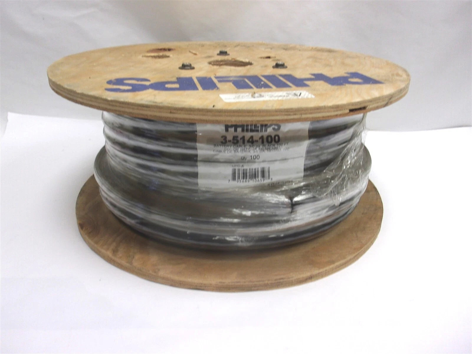 New Phillips Battery Cable 3/0 Gauge Black 100' Spool