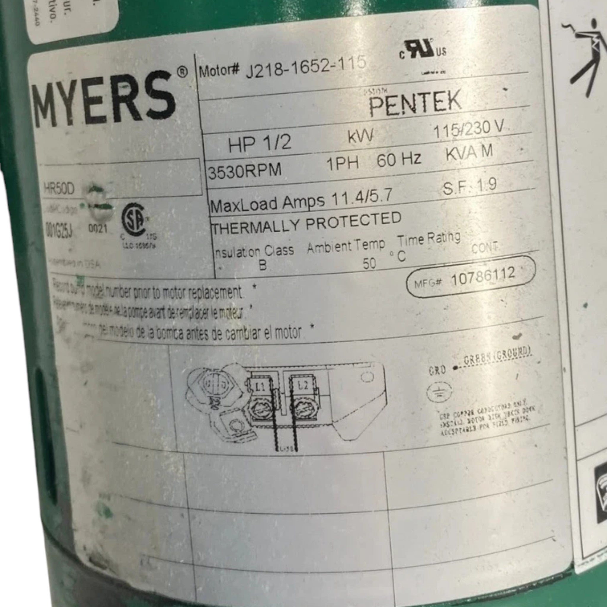HR50D Pentair Myers Deep Well Jet Pump 115/230V