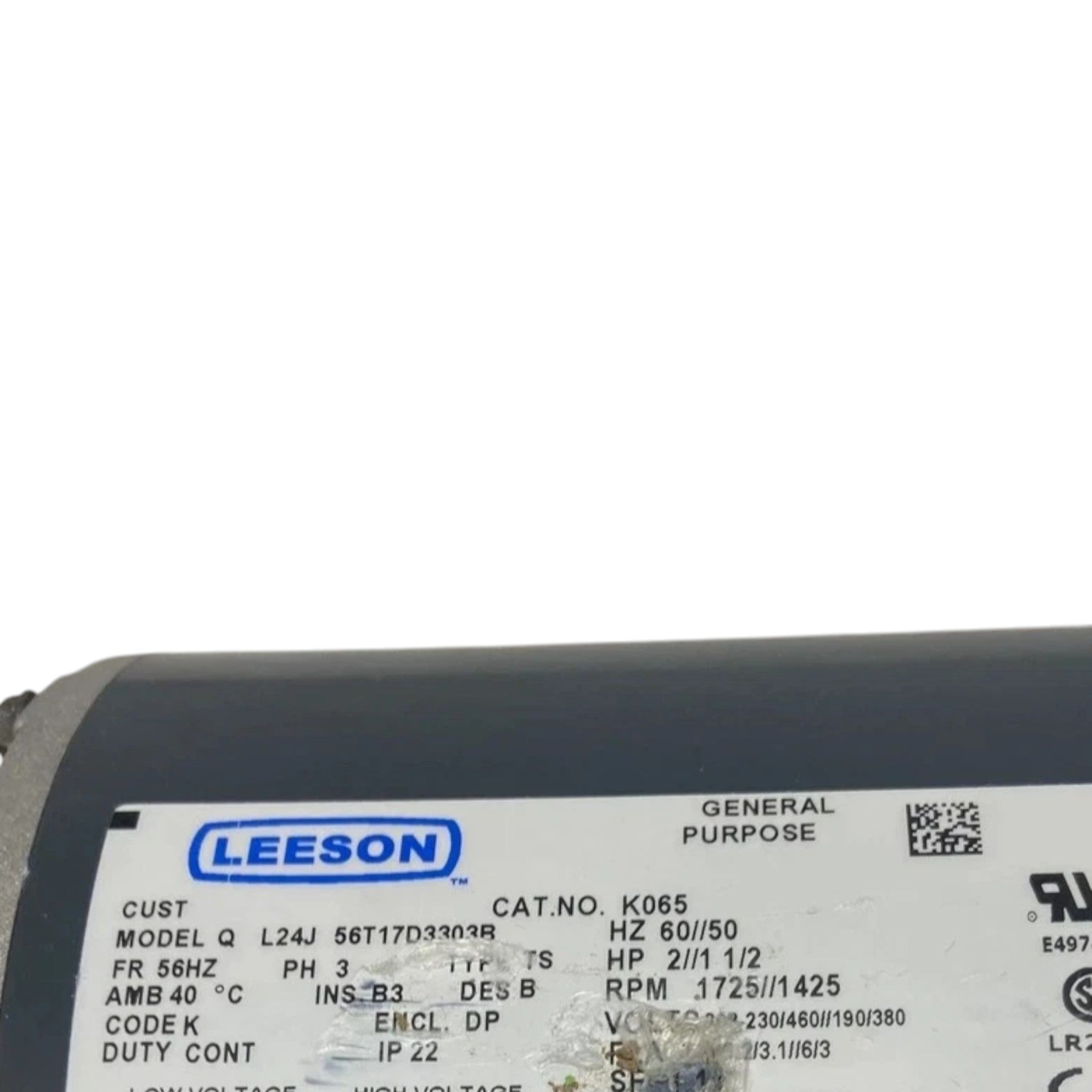 056T17D3303B Genuine Leeson General Purpose Motor 208-230/460V