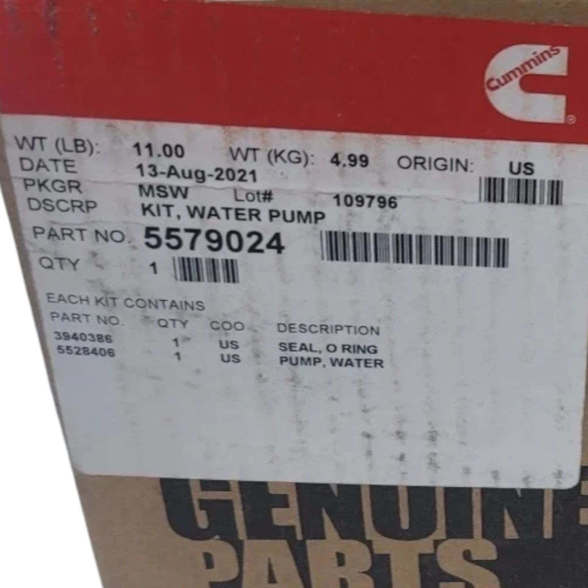 5579024 Genuine Cummins Water Pump Kit