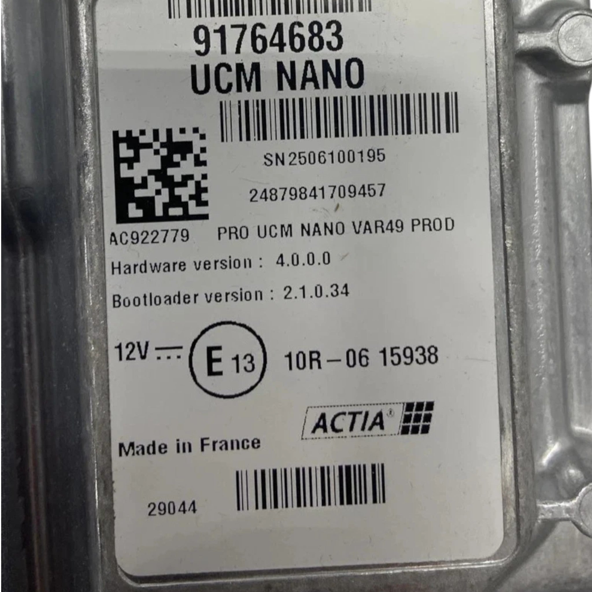 91764683 Actia ECU Electronic Control Unit 12V Set Of 8