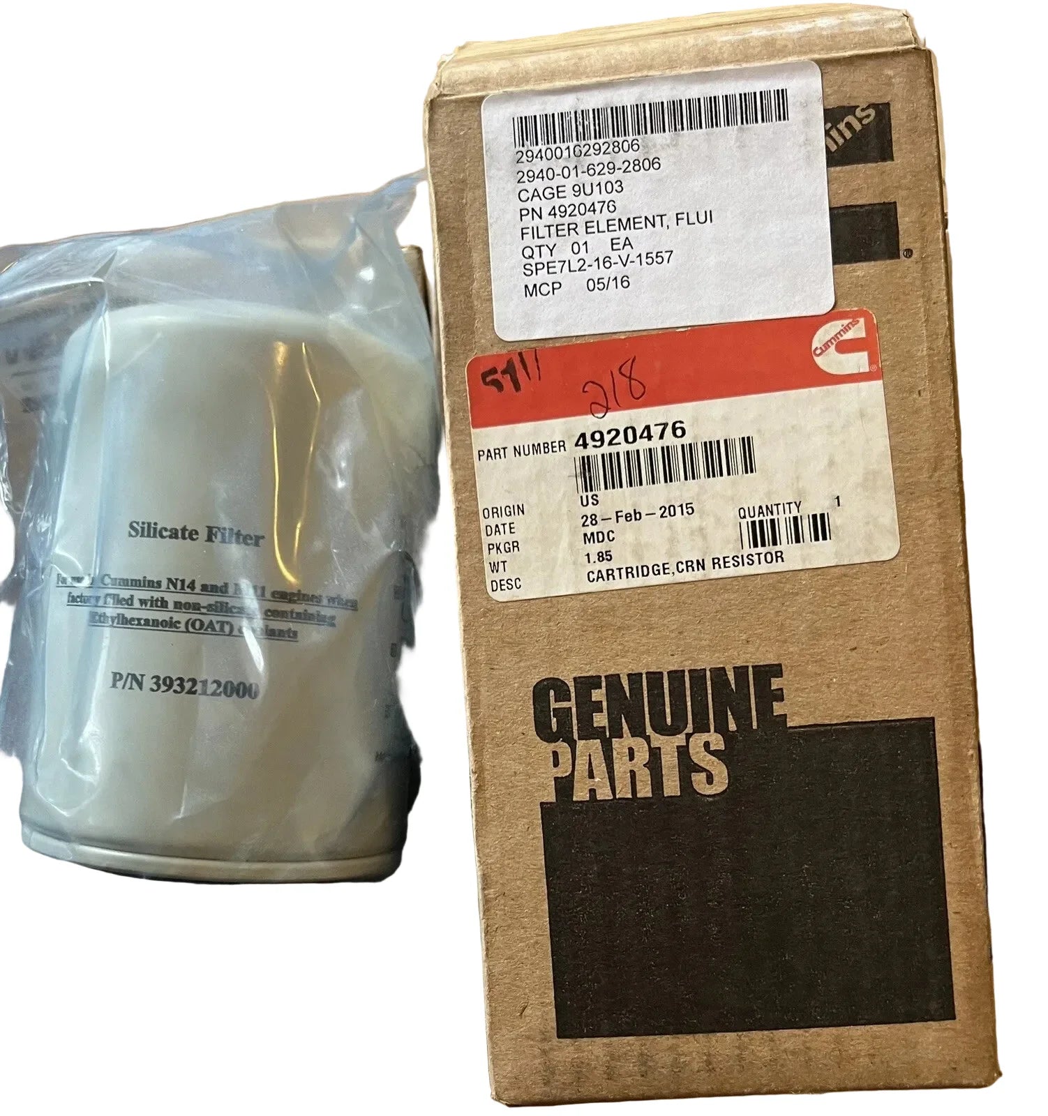 4920476 Genuine Cummins Silicate Filter Part