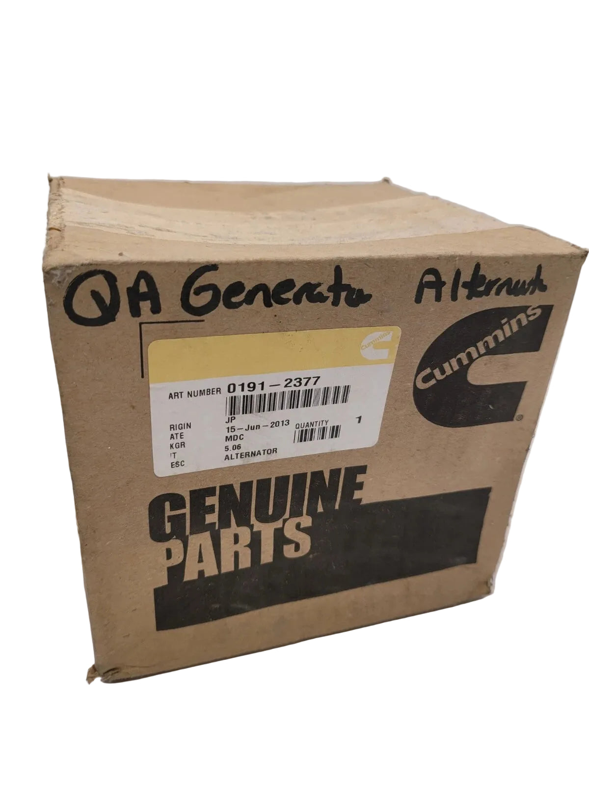191-2377 Genuine Cummins Alternator 12V