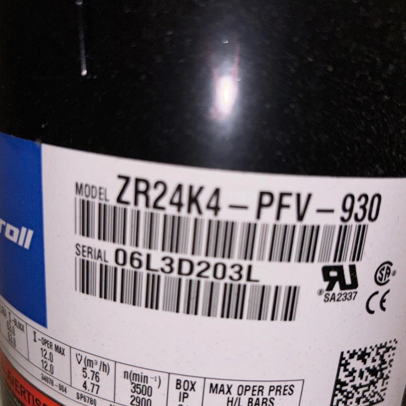 ZR24K4-PFV-930 Genuine Copeland Scroll Compressor