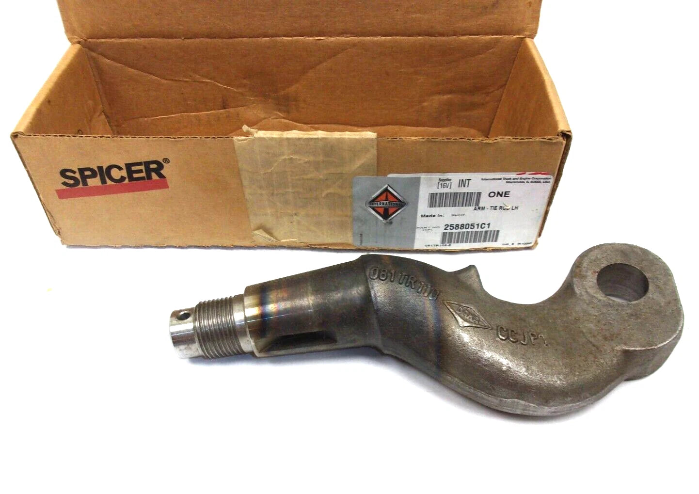 New OEM International Left Hand Tie Rod Arm